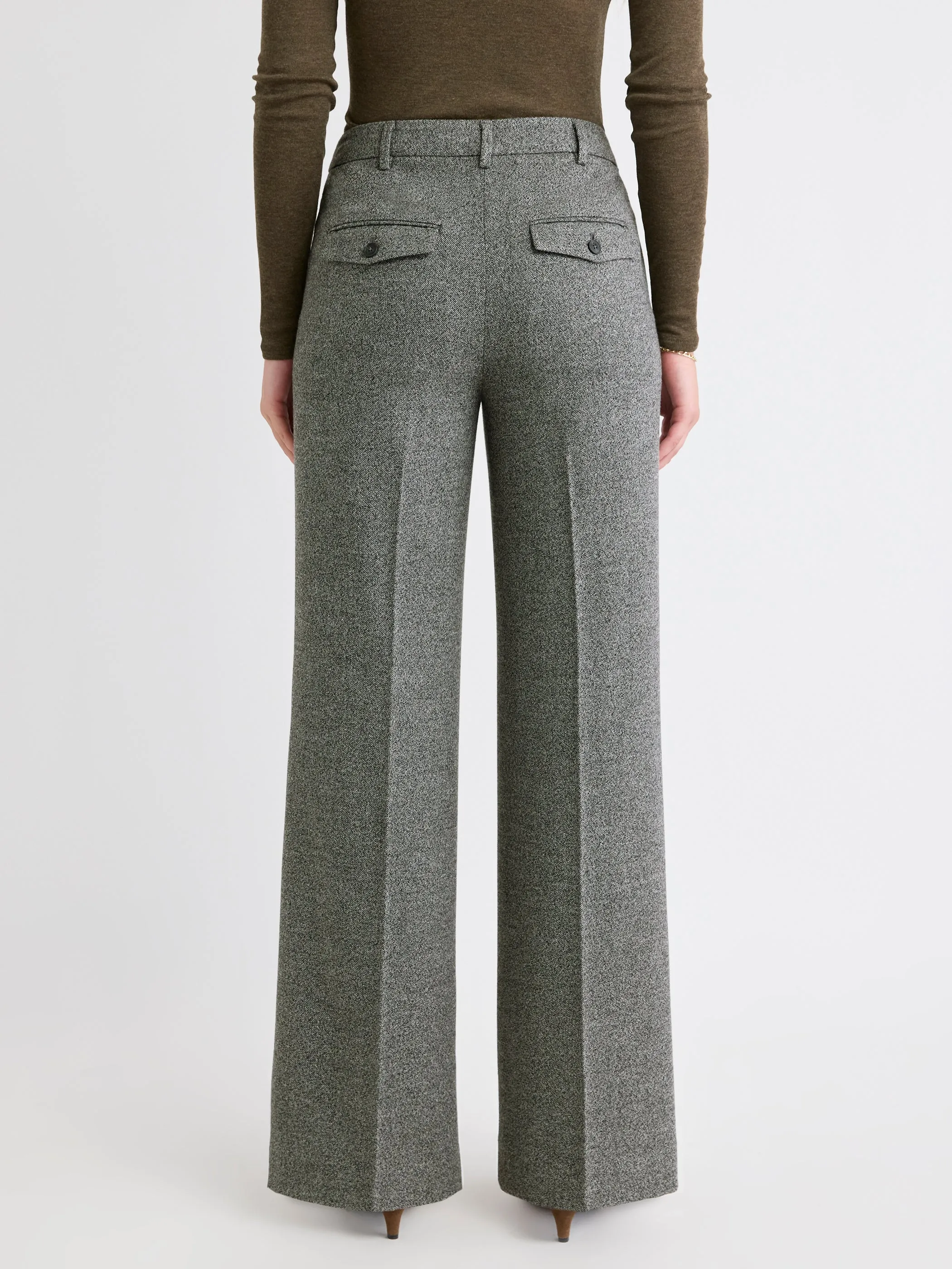 Mid-Rise Wide-Leg Tweed Pant sold by RW&CO. product image thumbnail 3