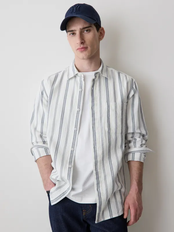 Striped Long-Sleeve Gauze Shirt sold by RW&CO.