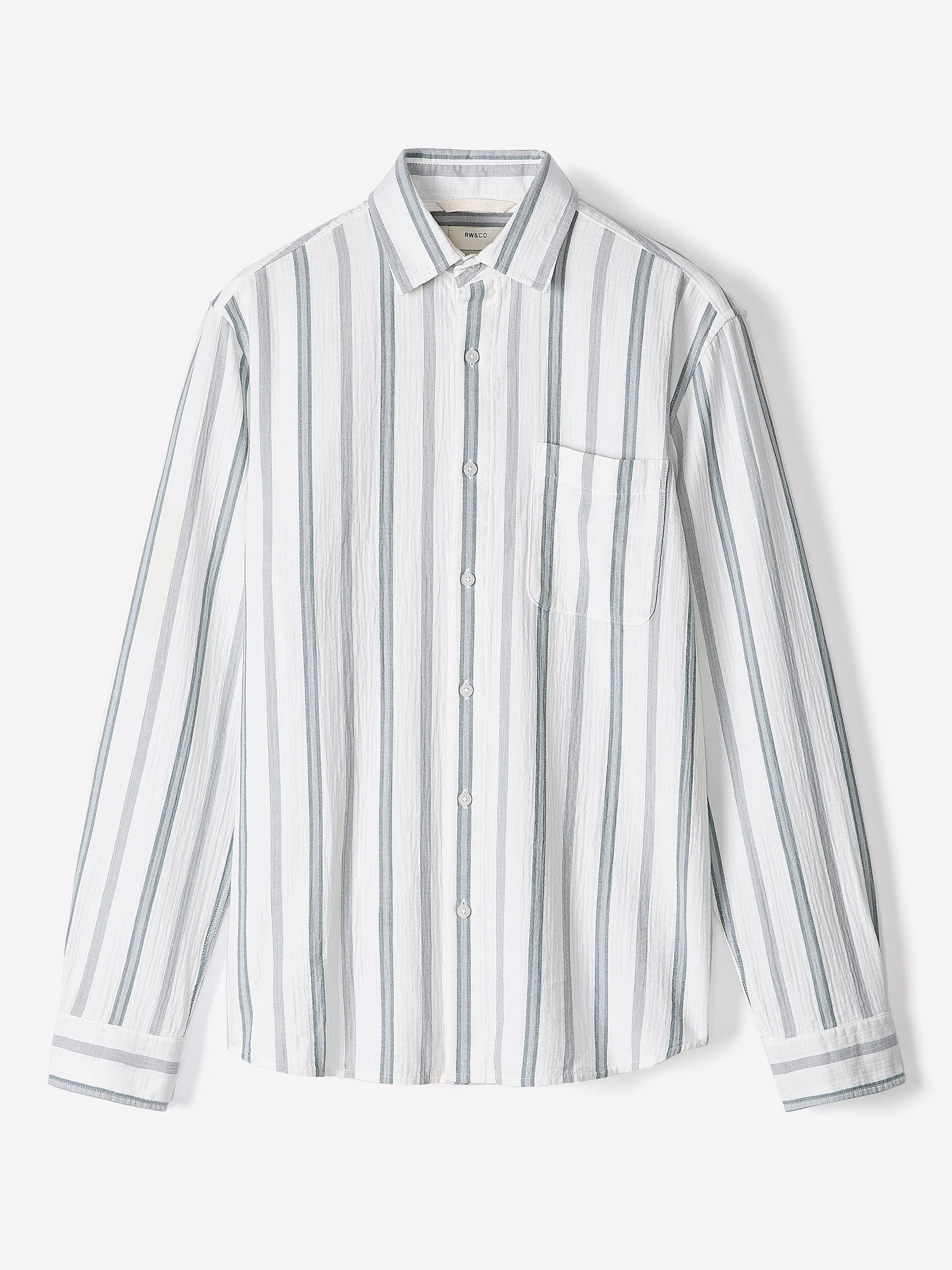 Striped Long-Sleeve Gauze Shirt sold by RW&CO. product image thumbnail 5