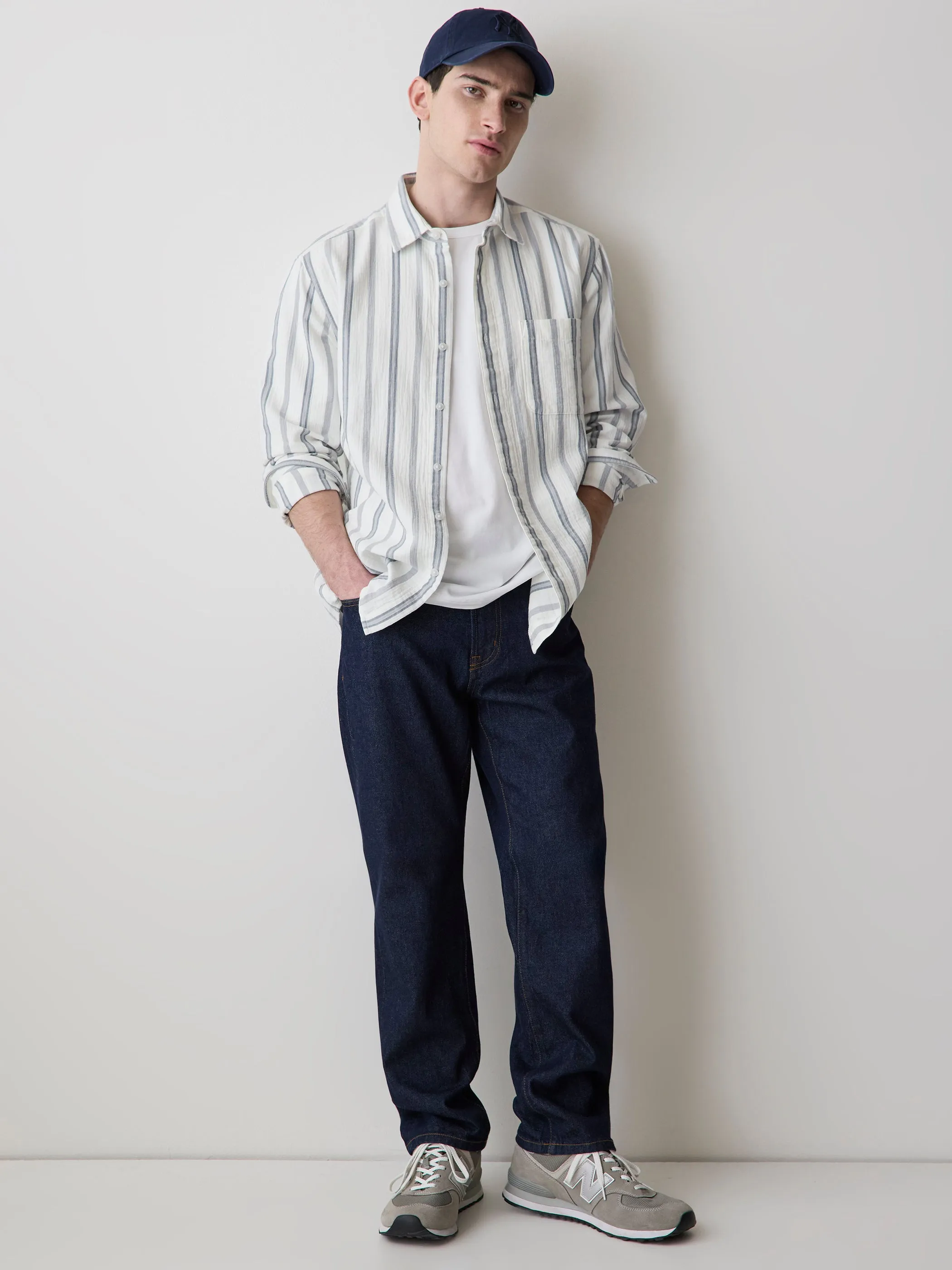 Striped Long-Sleeve Gauze Shirt sold by RW&CO. product image thumbnail 2