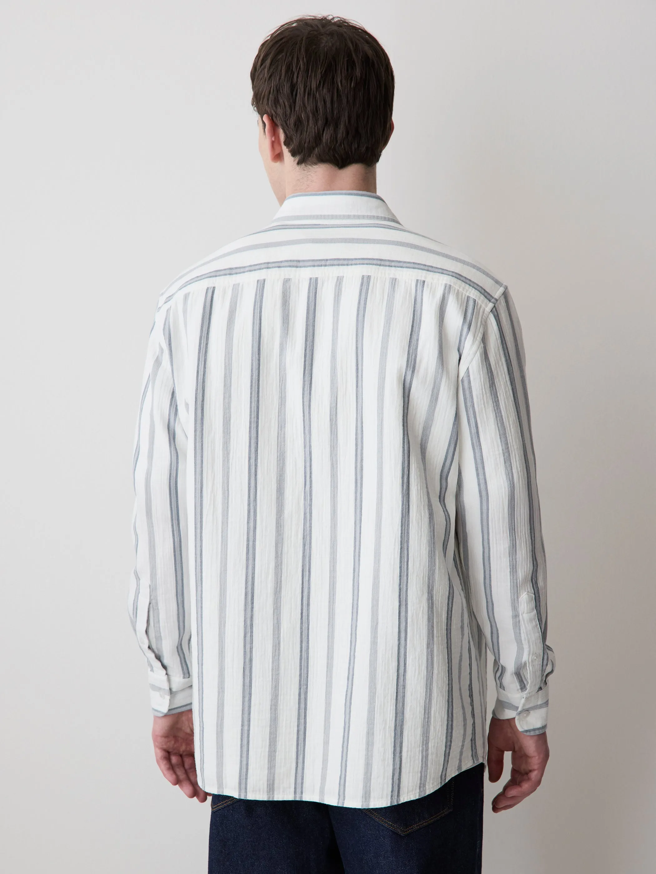 Striped Long-Sleeve Gauze Shirt sold by RW&CO. product image thumbnail 3