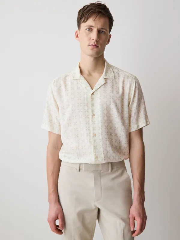 Short-Sleeve Camp-Collar Shirt with Geo Print sold by RW&CO.