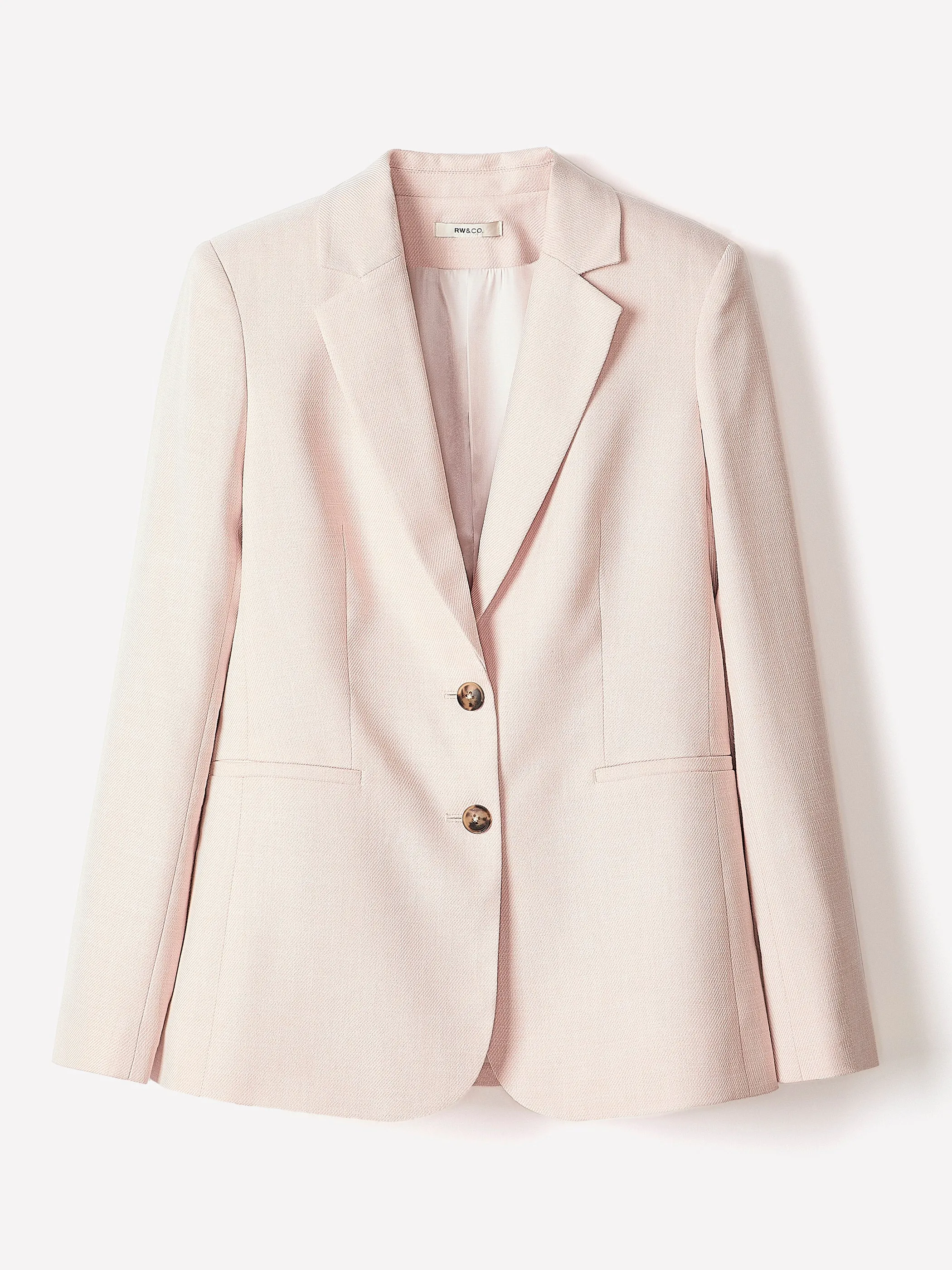 Soft Pink Two-Button Fitted Blazer sold by RW&CO. product image thumbnail 5