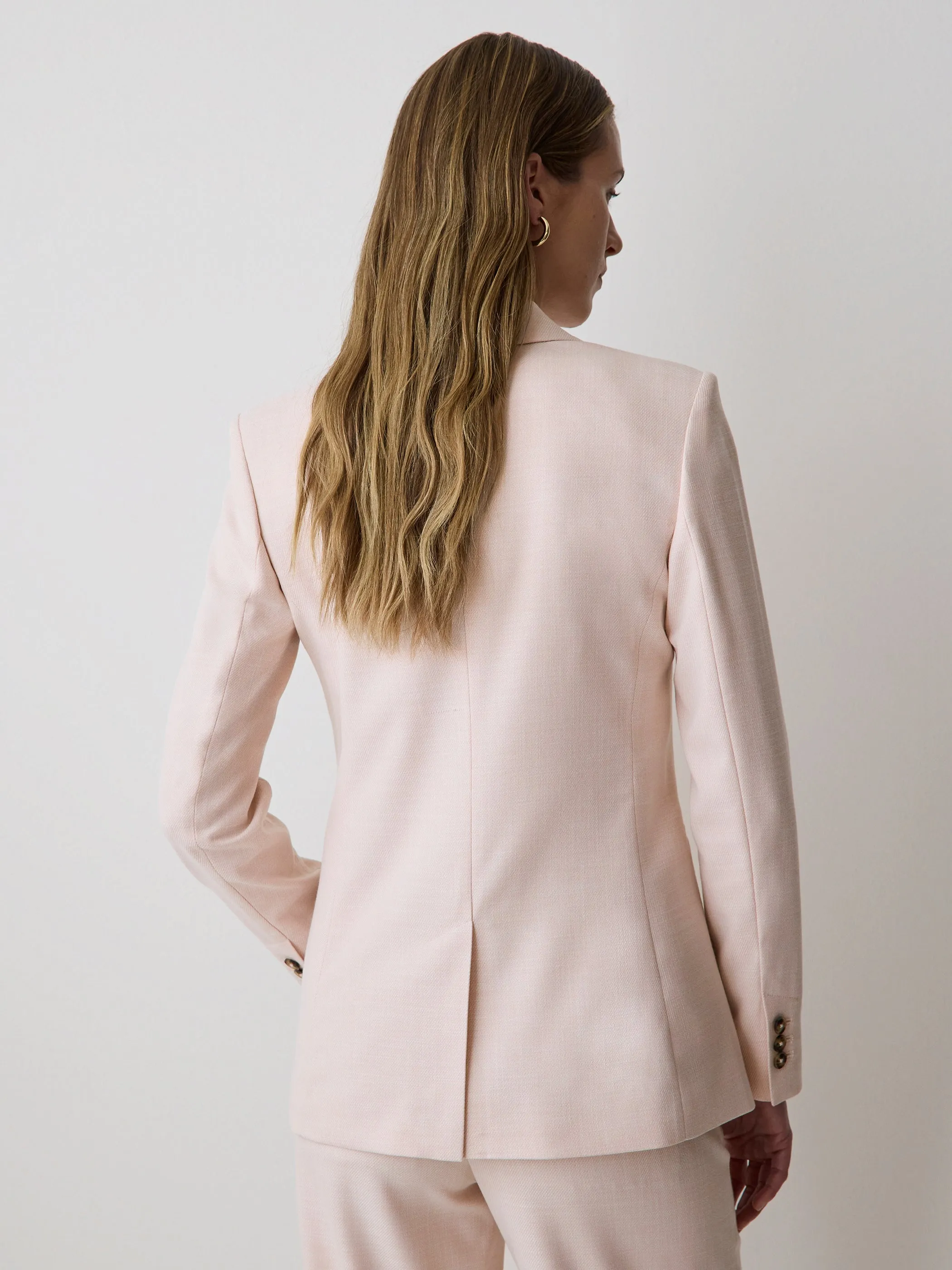 Soft Pink Two-Button Fitted Blazer sold by RW&CO. product image thumbnail 3