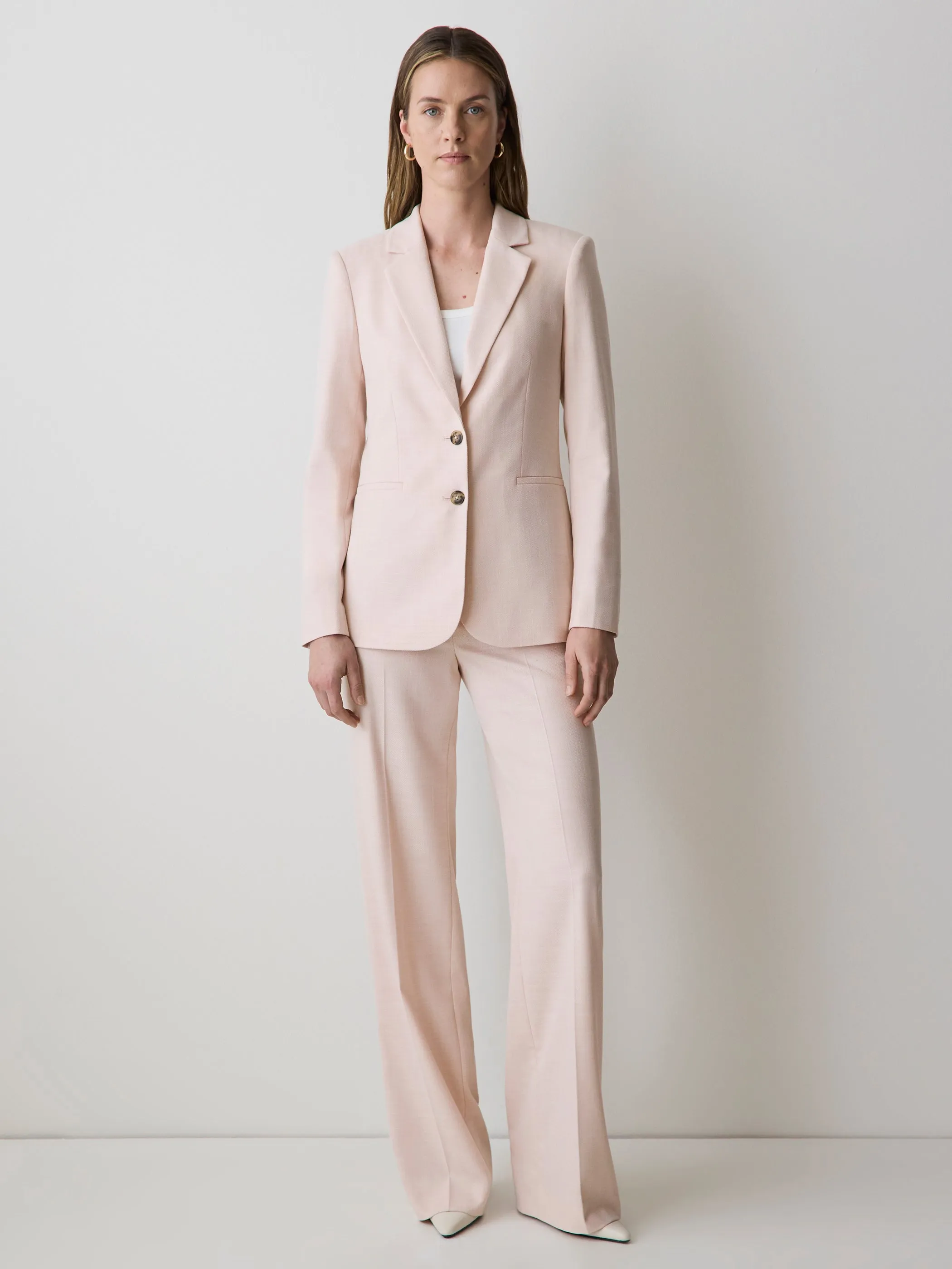Soft Pink Two-Button Fitted Blazer sold by RW&CO.