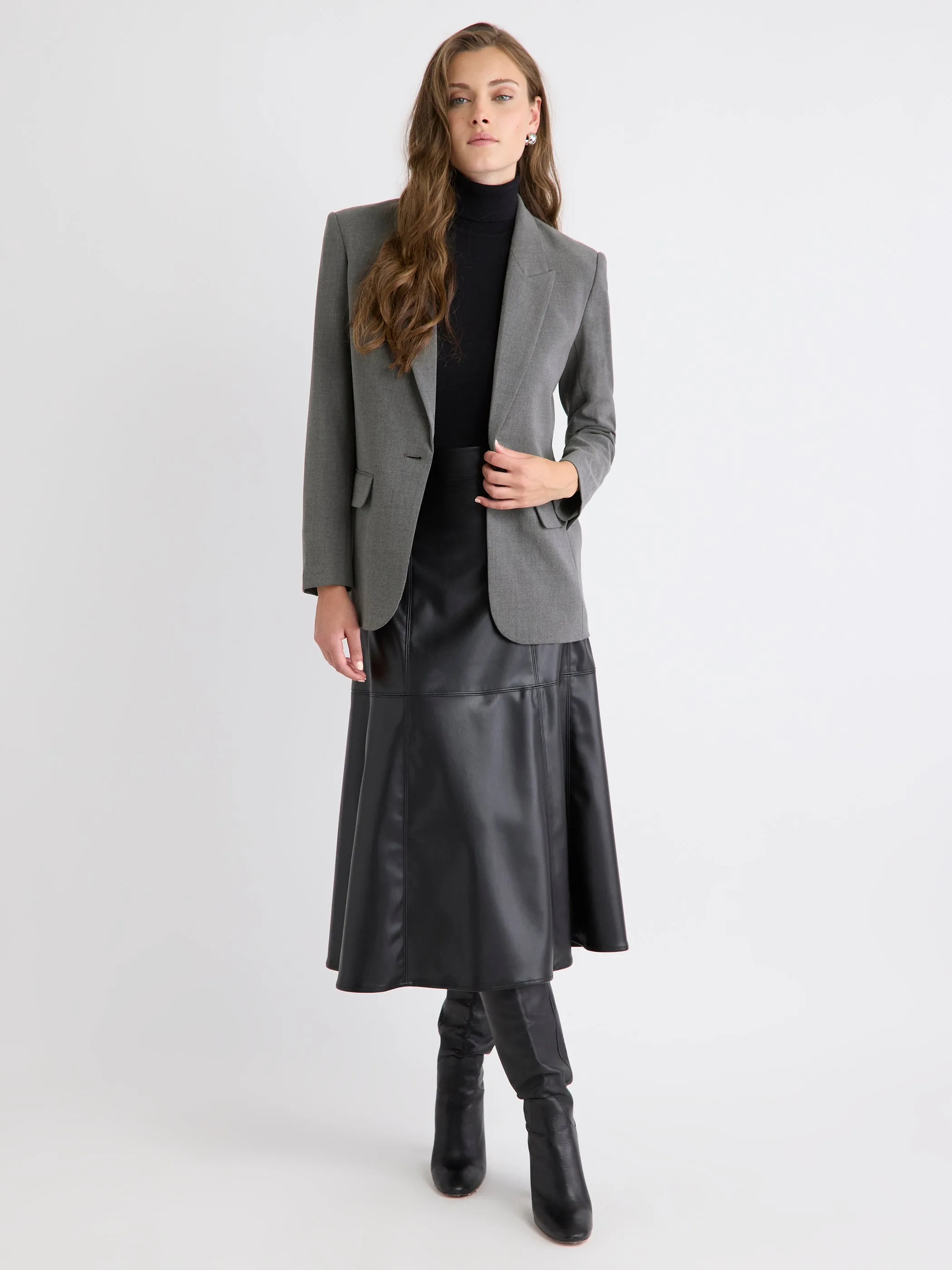 Relaxed-Fit One-Button Twill Blazer sold by RW&CO. product image thumbnail 2