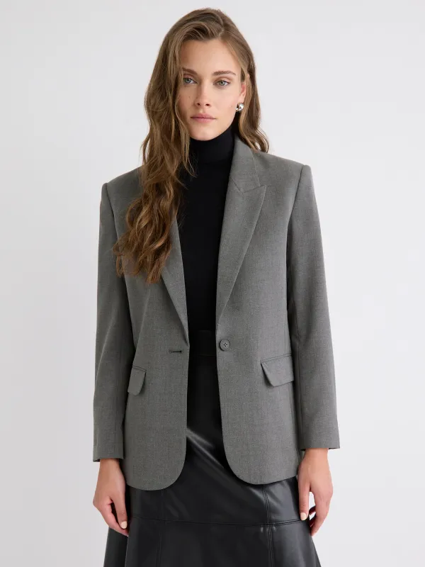 Relaxed-Fit One-Button Twill Blazer sold by RW&CO.