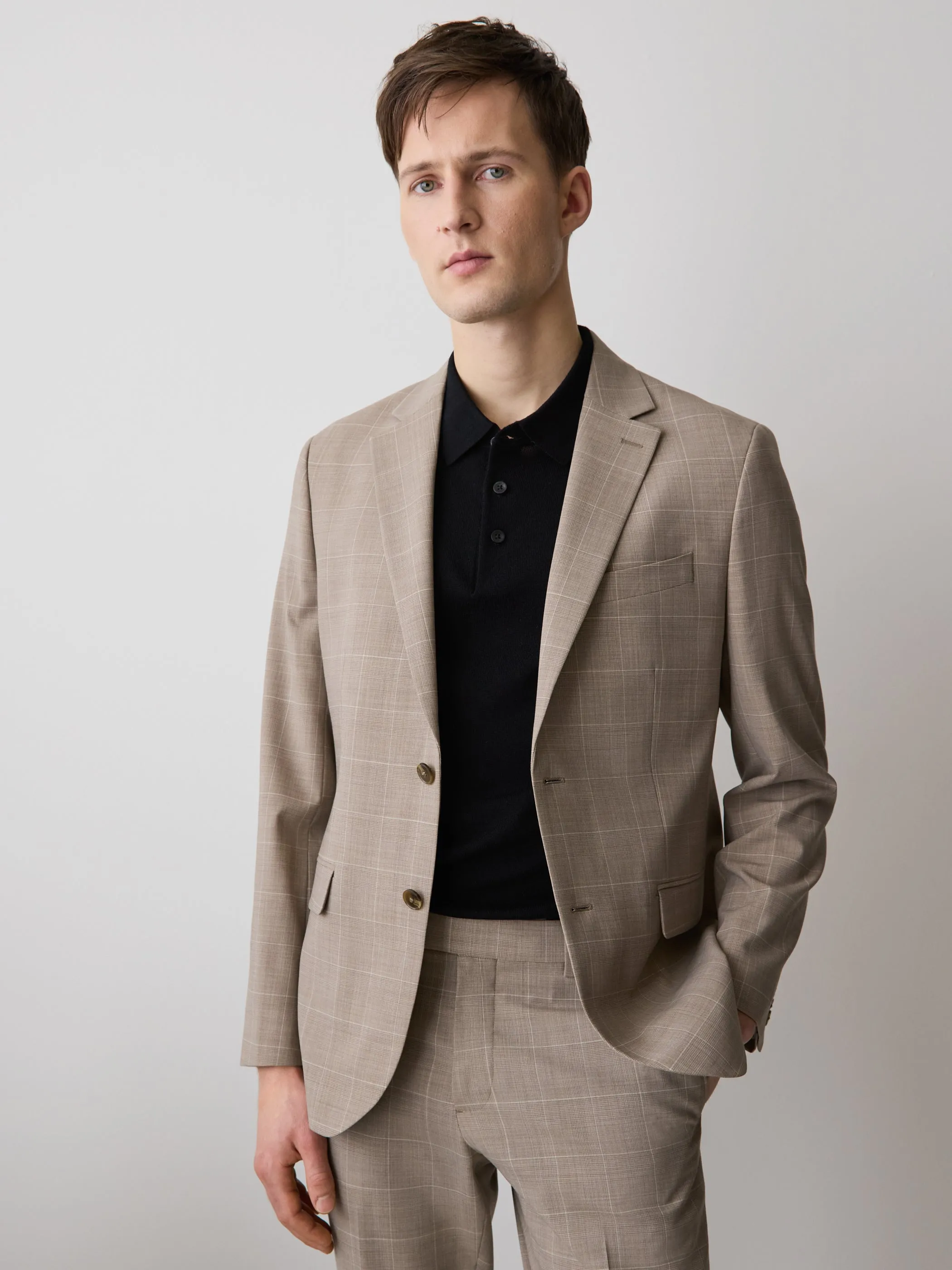 Slim Fit Wool Check Suit Blazer sold by RW&CO. product image thumbnail 2