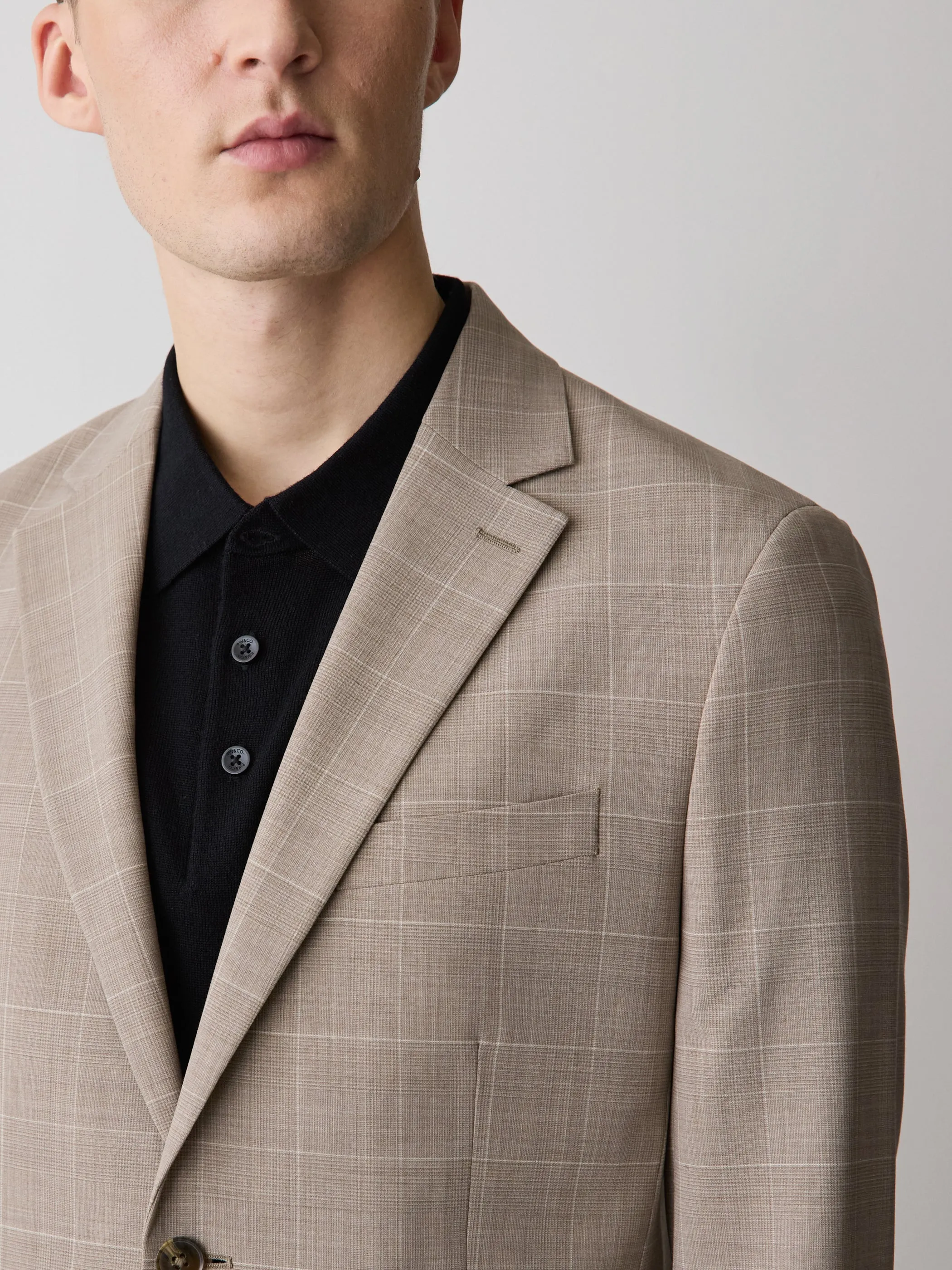 Slim Fit Wool Check Suit Blazer sold by RW&CO. product image thumbnail 4