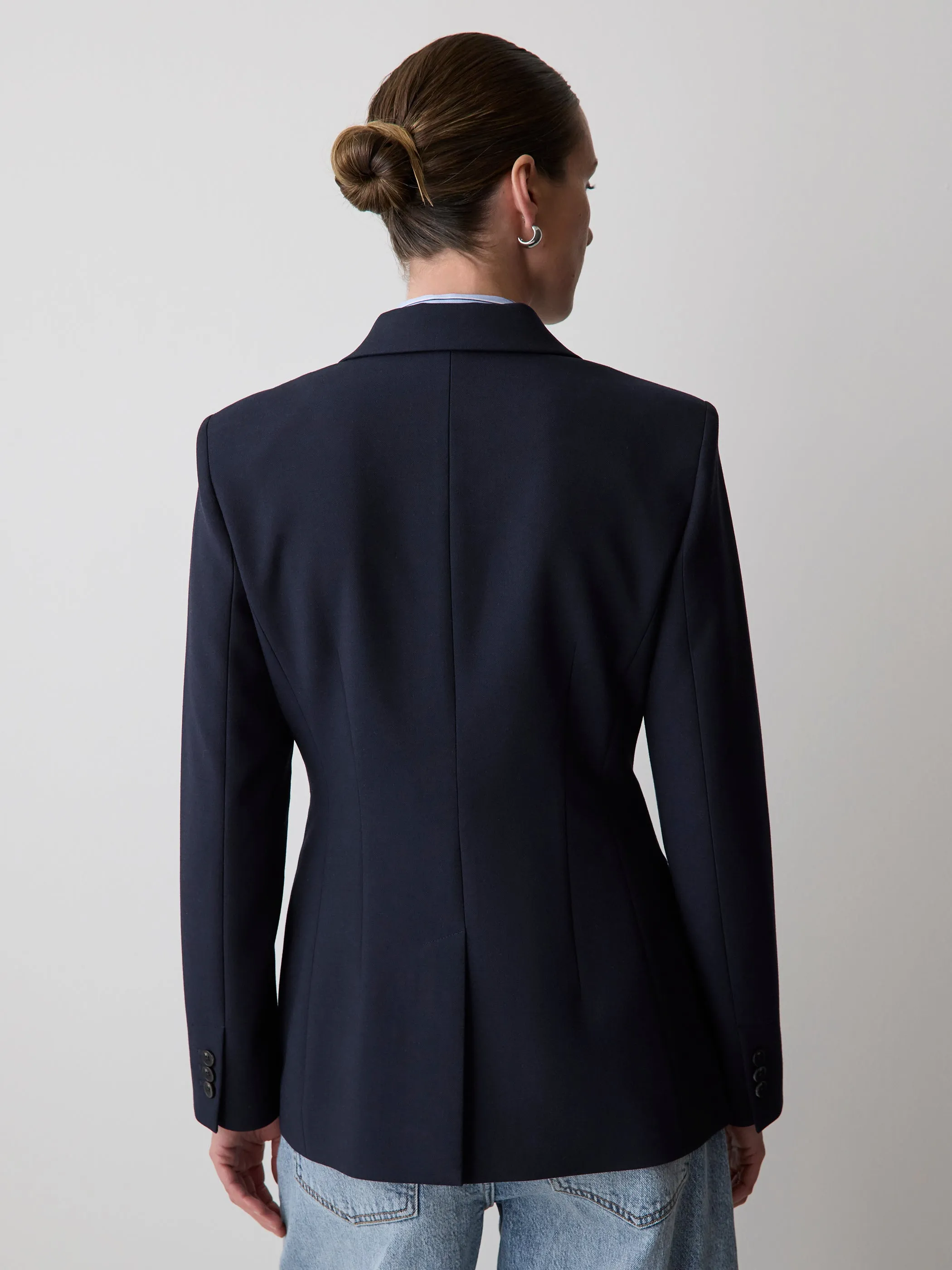 Navy Hourglass Blazer sold by RW&CO. product image thumbnail 3