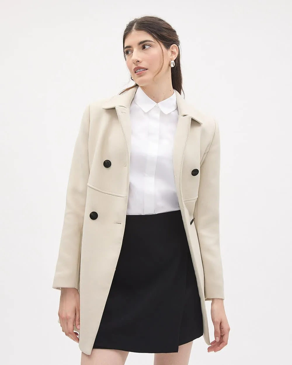 Short-Sleeve Buttoned-Down Poplin Blouse sold by RW&CO. product image thumbnail 4