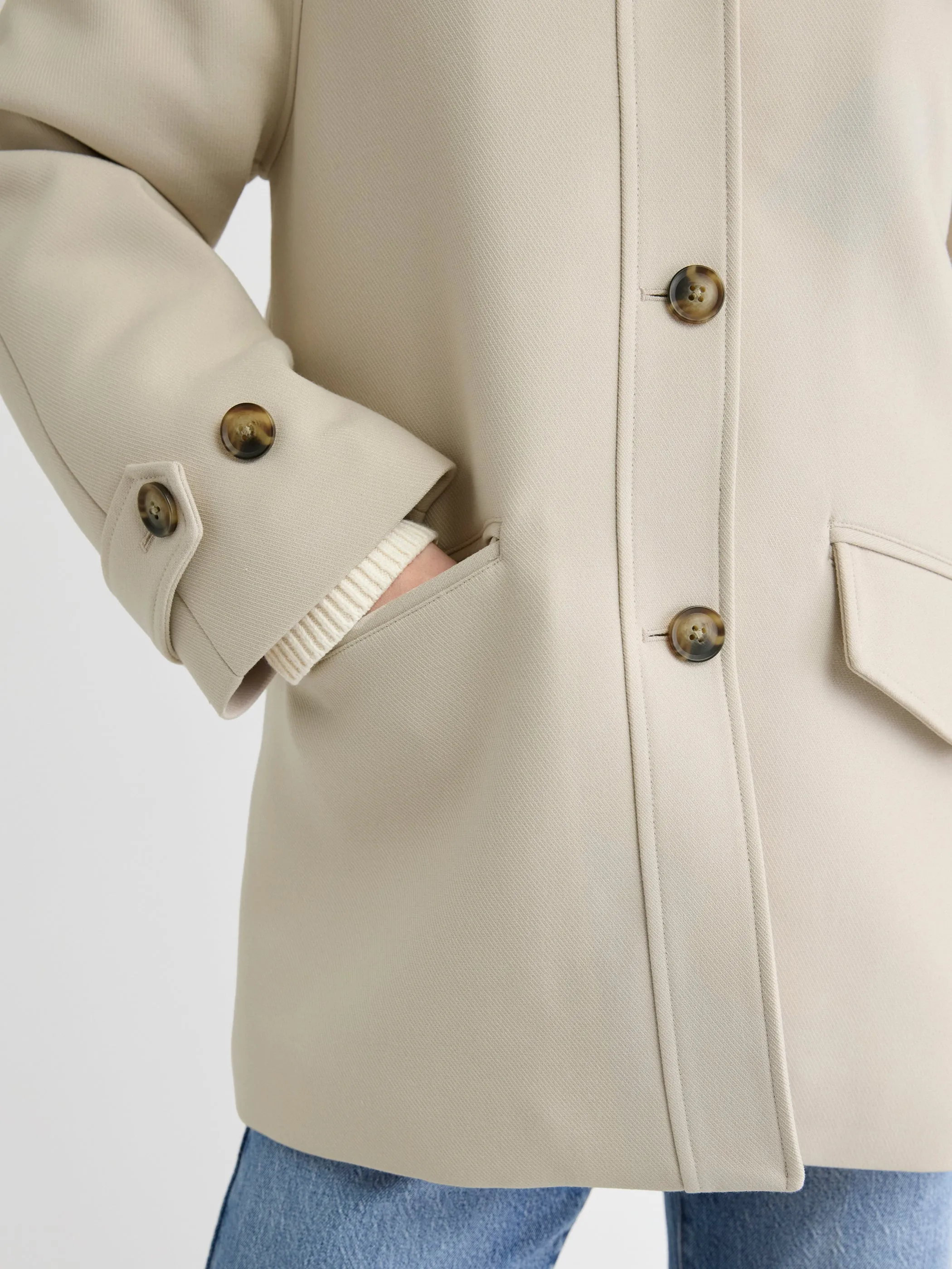 Twill Barn Coat with Corduroy Shirt Collar sold by RW&CO. product image thumbnail 5
