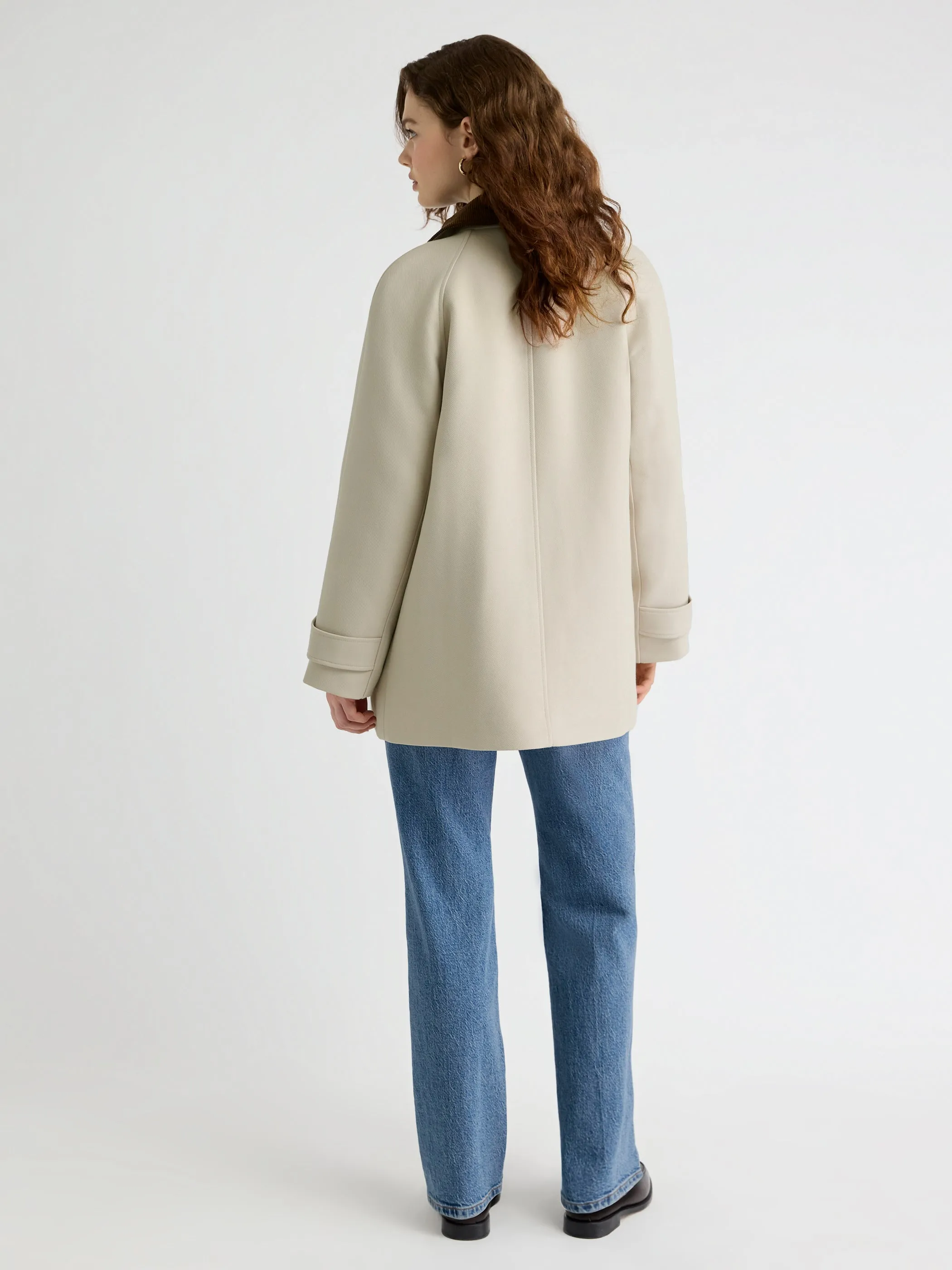 Twill Barn Coat with Corduroy Shirt Collar sold by RW&CO. product image thumbnail 3