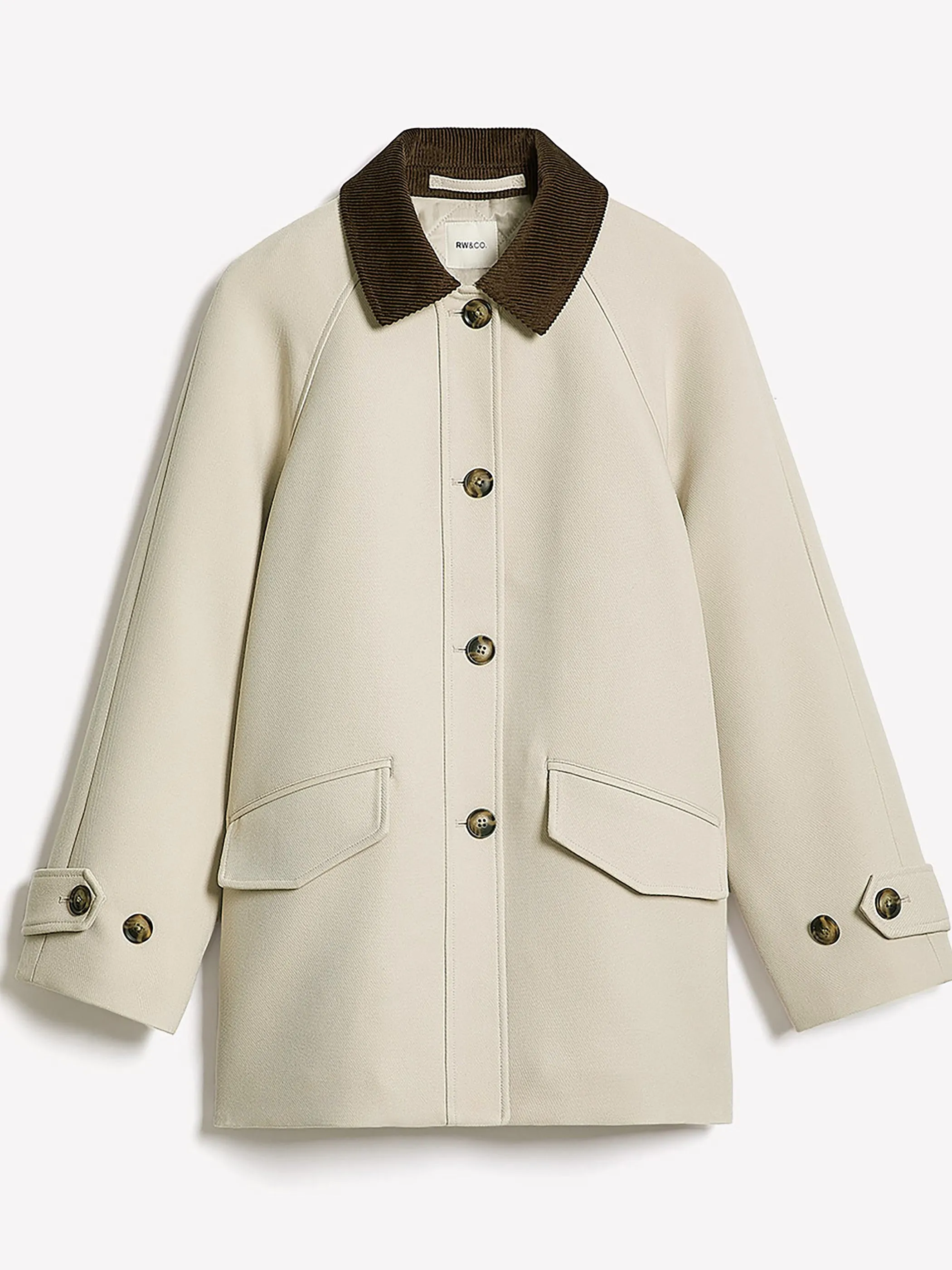 Twill Barn Coat with Corduroy Shirt Collar sold by RW&CO. product image thumbnail 4