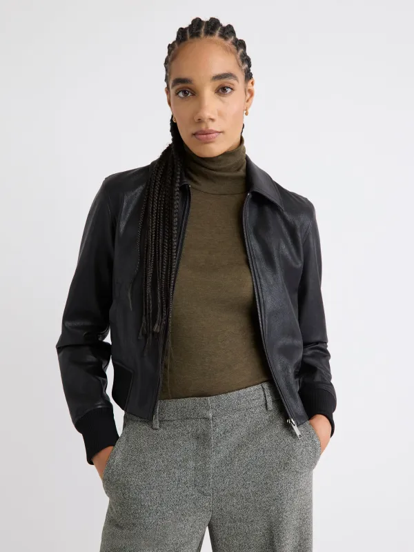 Faux Leather Bomber Jacket sold by RW&CO.