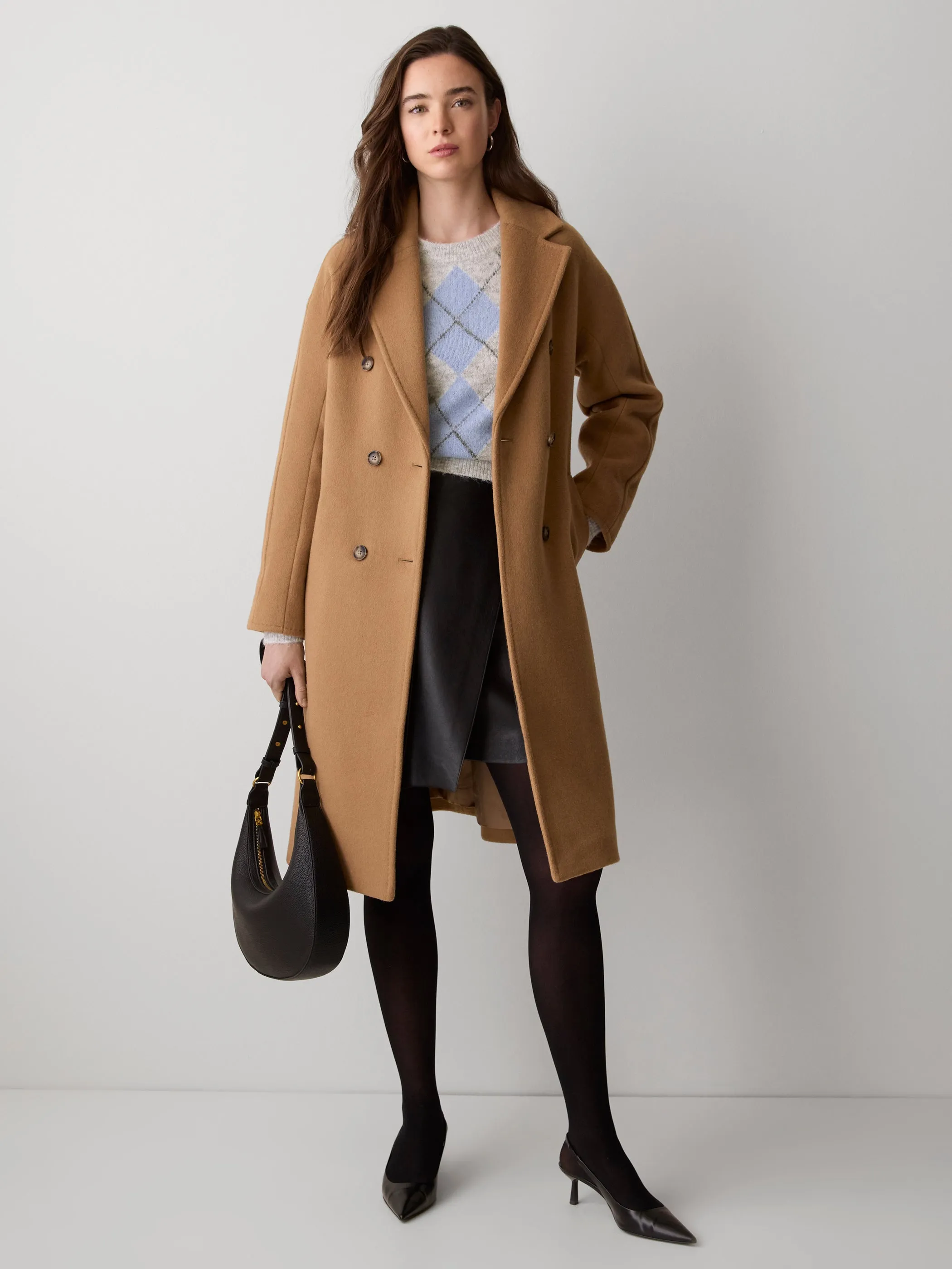 Long-Sleeve Crew-Neck Hairy-Knit Argyle Sweater sold by RW&CO. product image thumbnail 2