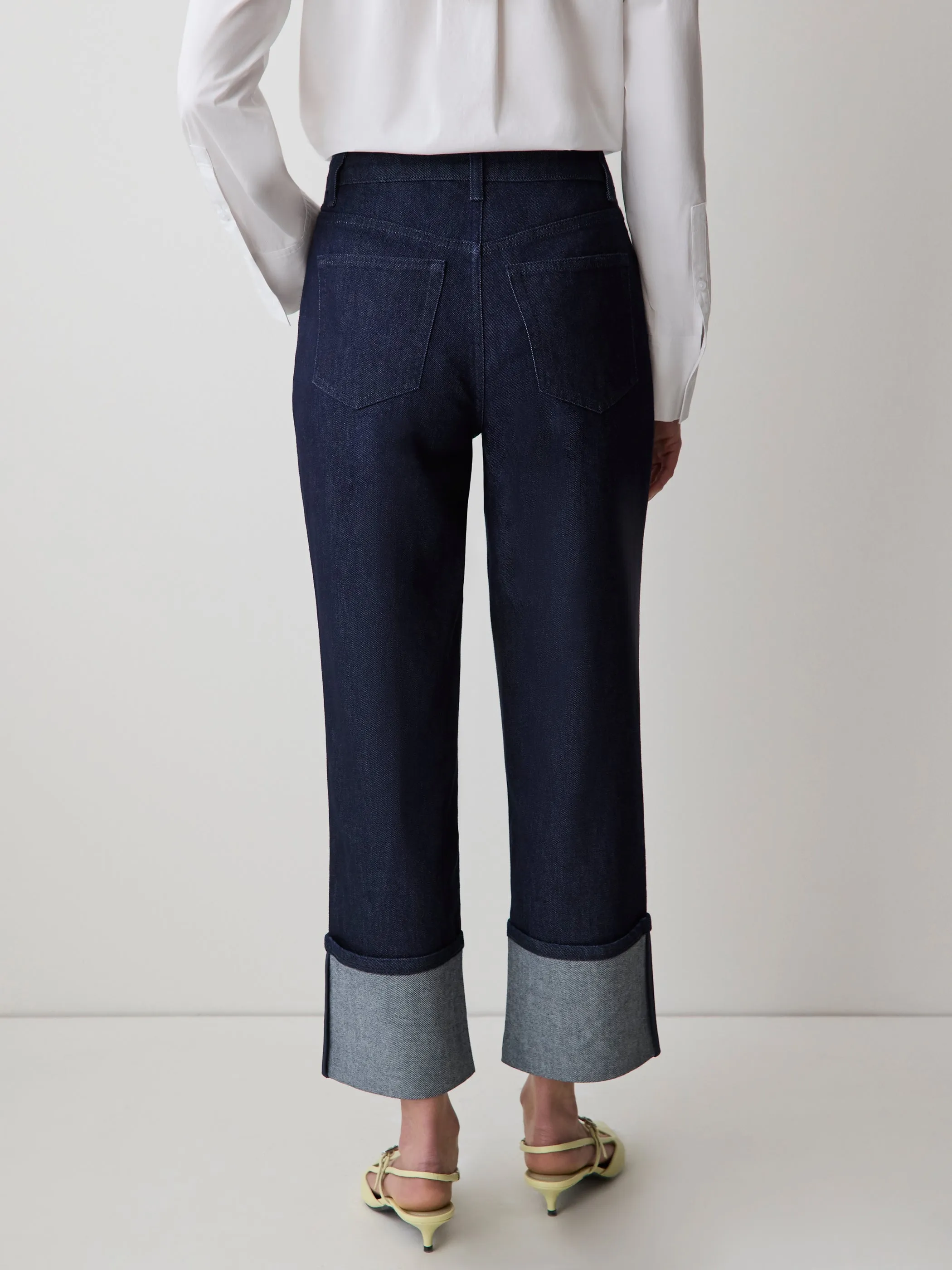 High-Rise Straight-Leg Jeans with Rolled Cuffs sold by RW&CO. product image thumbnail 3