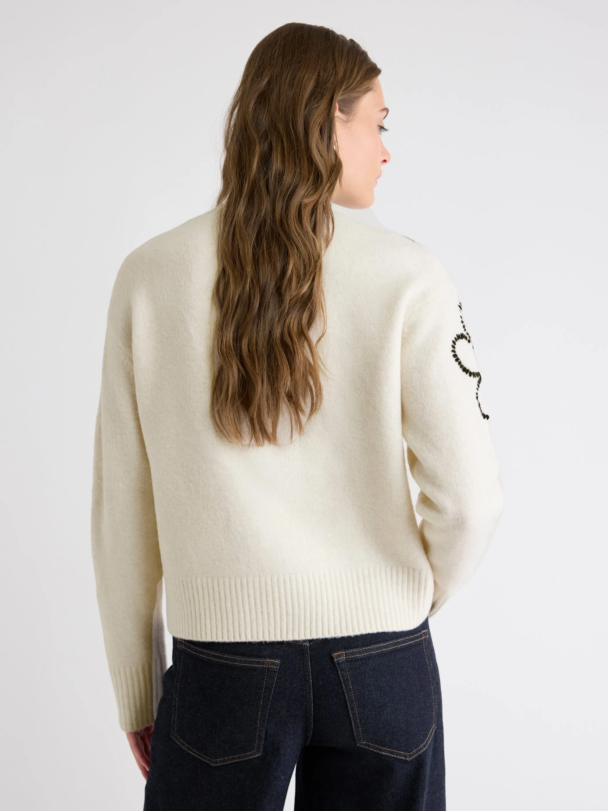 Long-Sleeve Mock-Neck Sweater with Embroidered Pattern sold by RW&CO. product image thumbnail 3