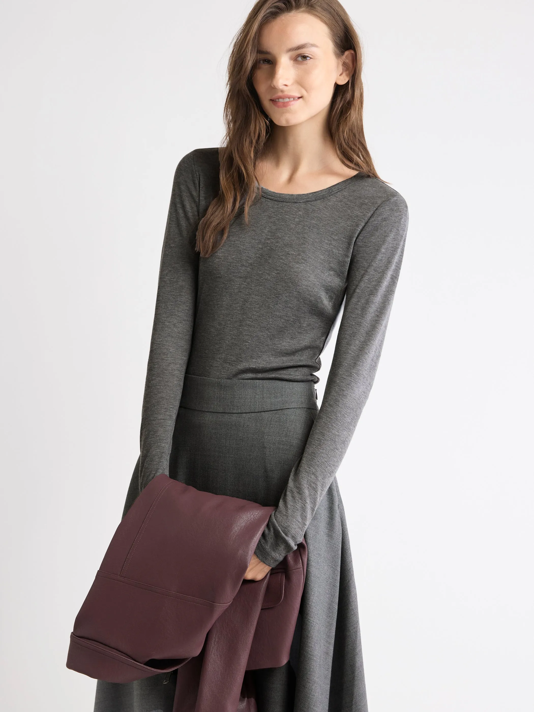 Wool-Blend Scoop-Neck Long-Sleeve Top sold by RW&CO.