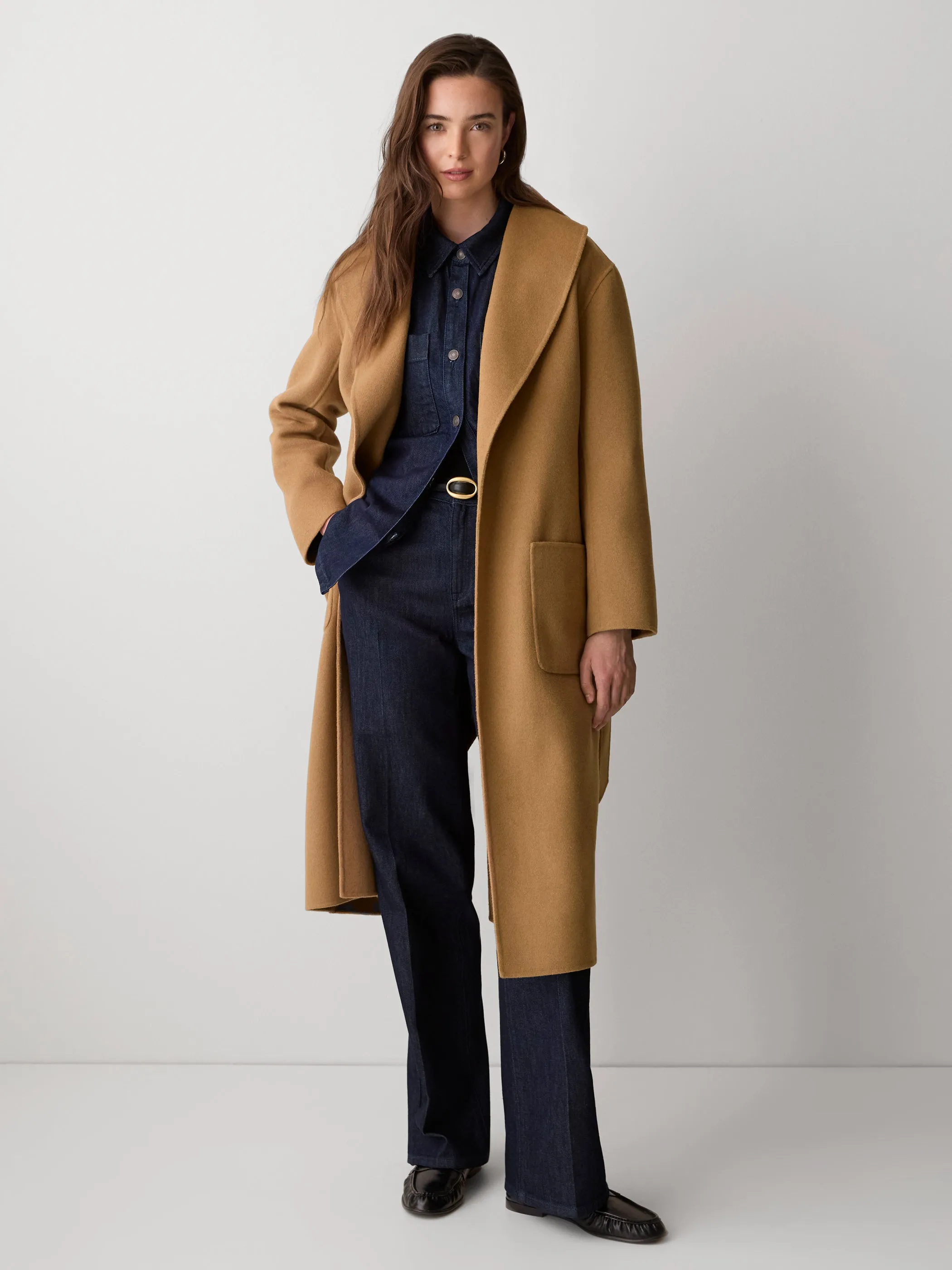 Long-Sleeve Buttoned-Down Denim Blouse sold by RW&CO. product image thumbnail 3