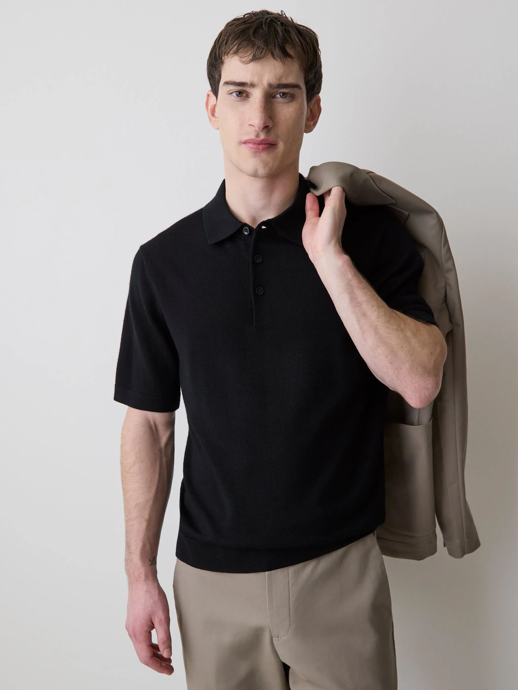 Merino-Wool Short-Sleeve Polo Sweater sold by RW&CO.