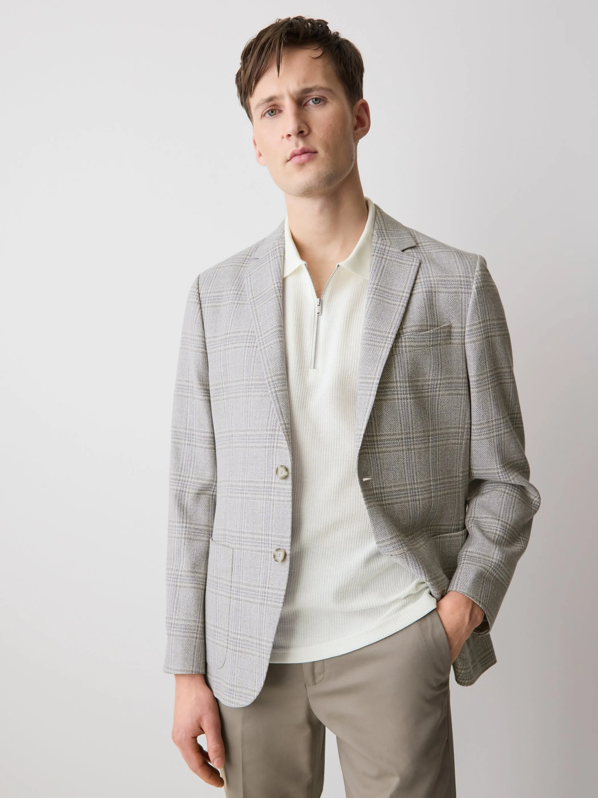 Slim Fit Plaid Blazer sold by RW&CO.