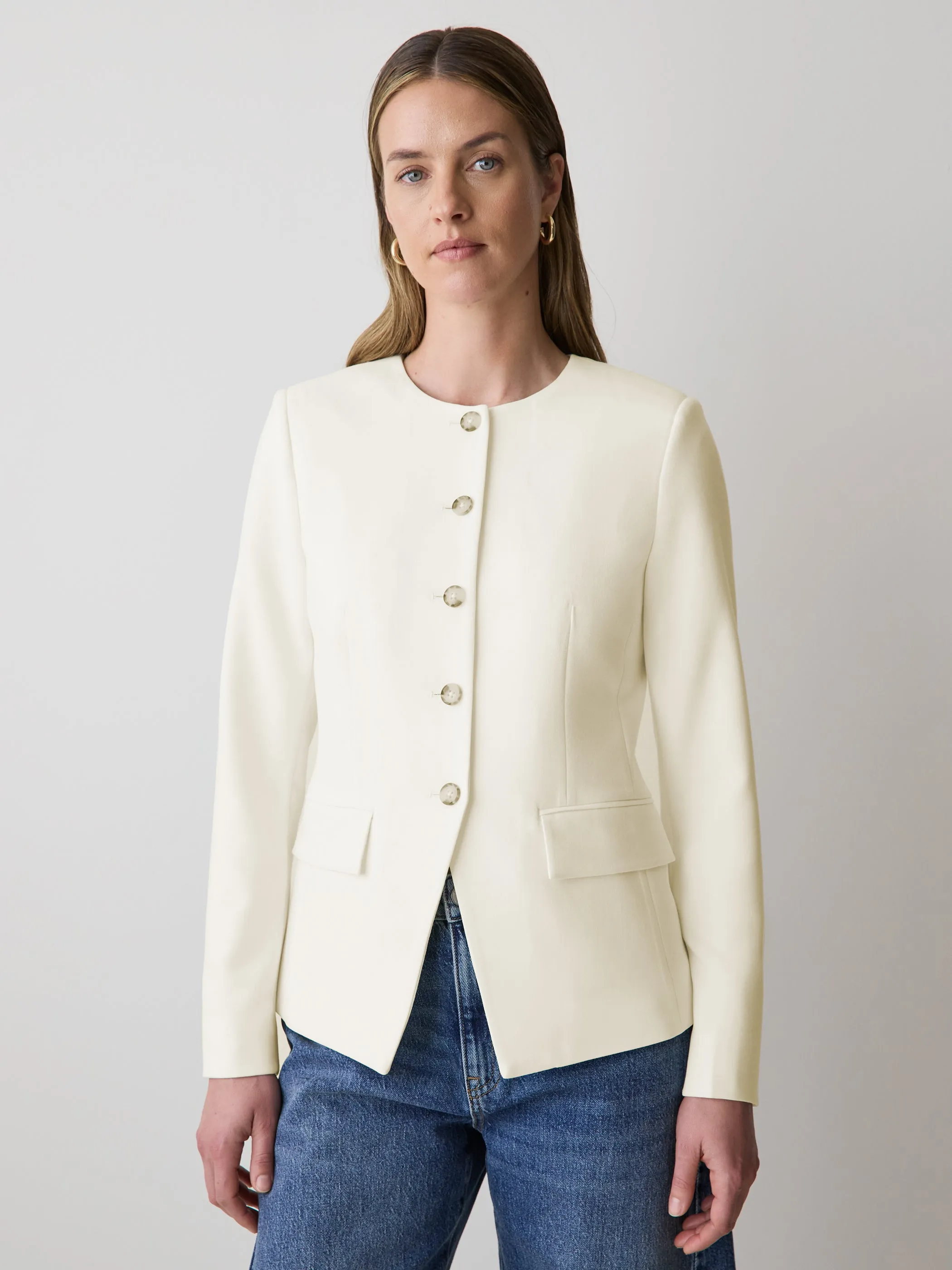 Collarless Fitted Blazer sold by RW&CO.