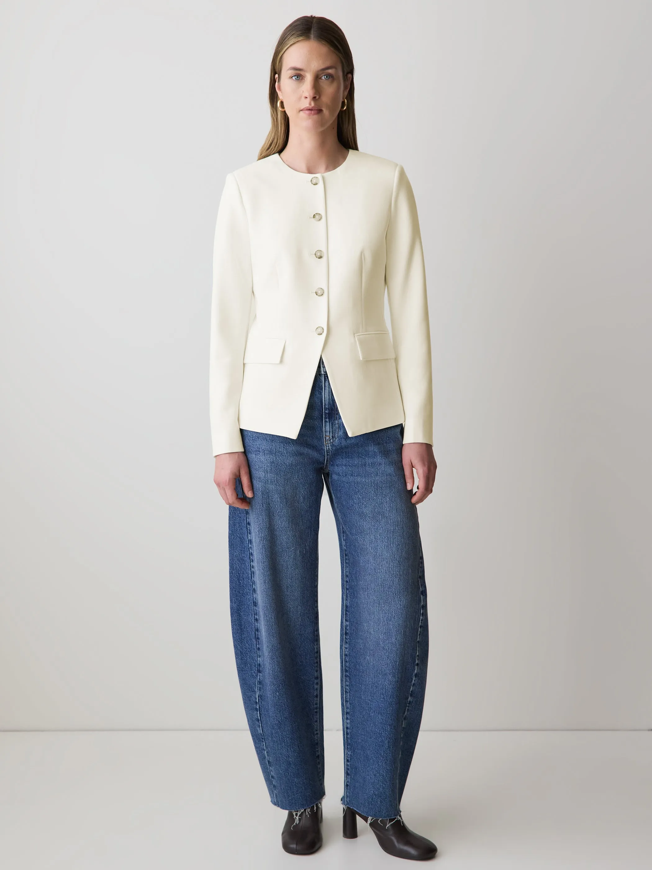 Collarless Fitted Blazer sold by RW&CO. product image thumbnail 2