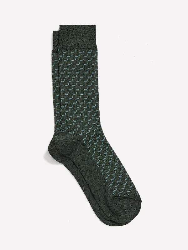 Green Dress Socks with Geo Pattern sold by RW&CO.