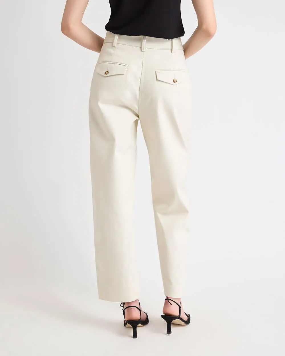 Twill High-Rise Barrel Ankle Pant sold by RW&CO. product image thumbnail 3