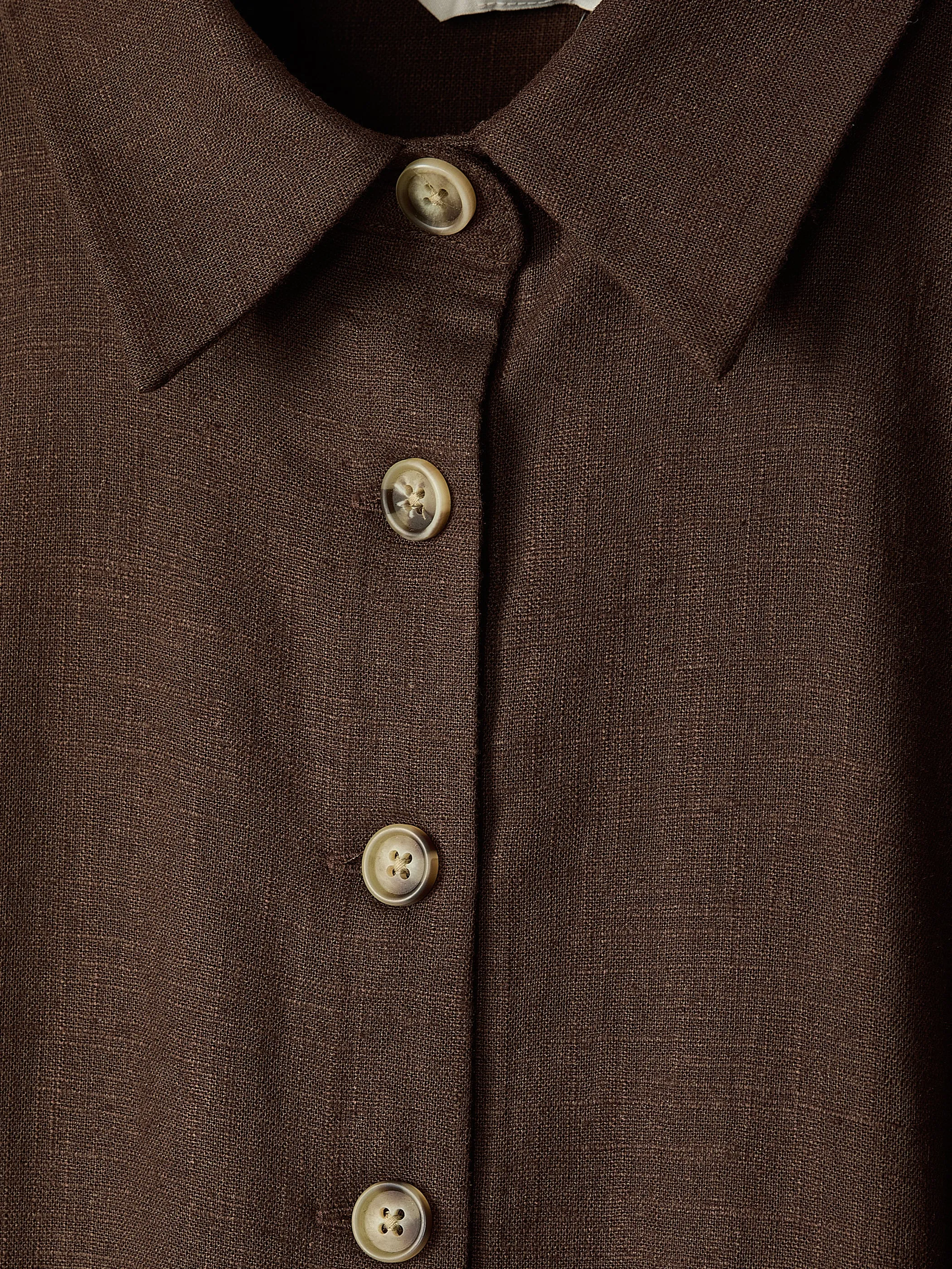 Short-Sleeve Linen-Blend Midi Dress with Shirt Collar sold by RW&CO. product image thumbnail 5