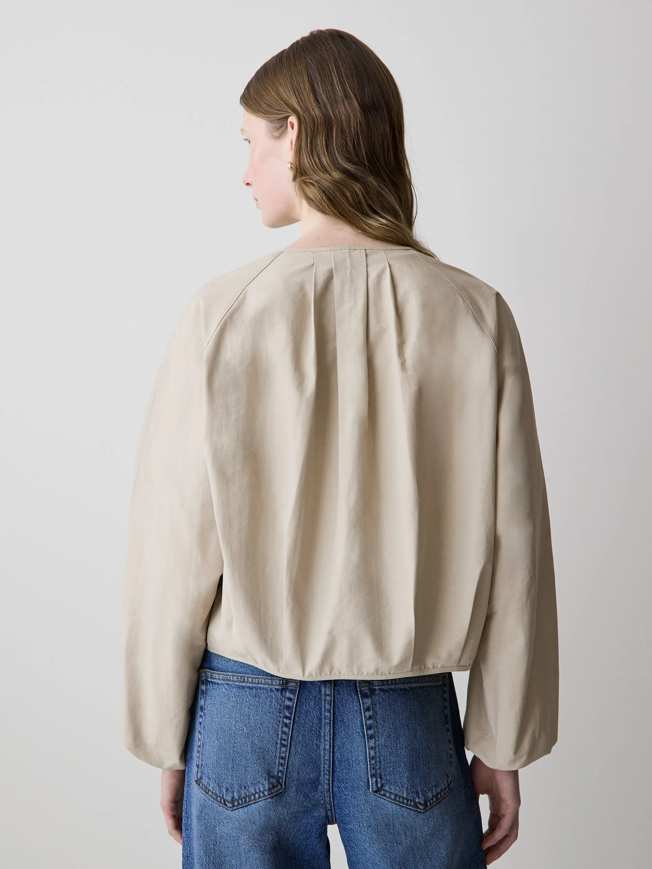 Short Twill Jacket with Cinched Waist sold by RW&CO. product image thumbnail 3