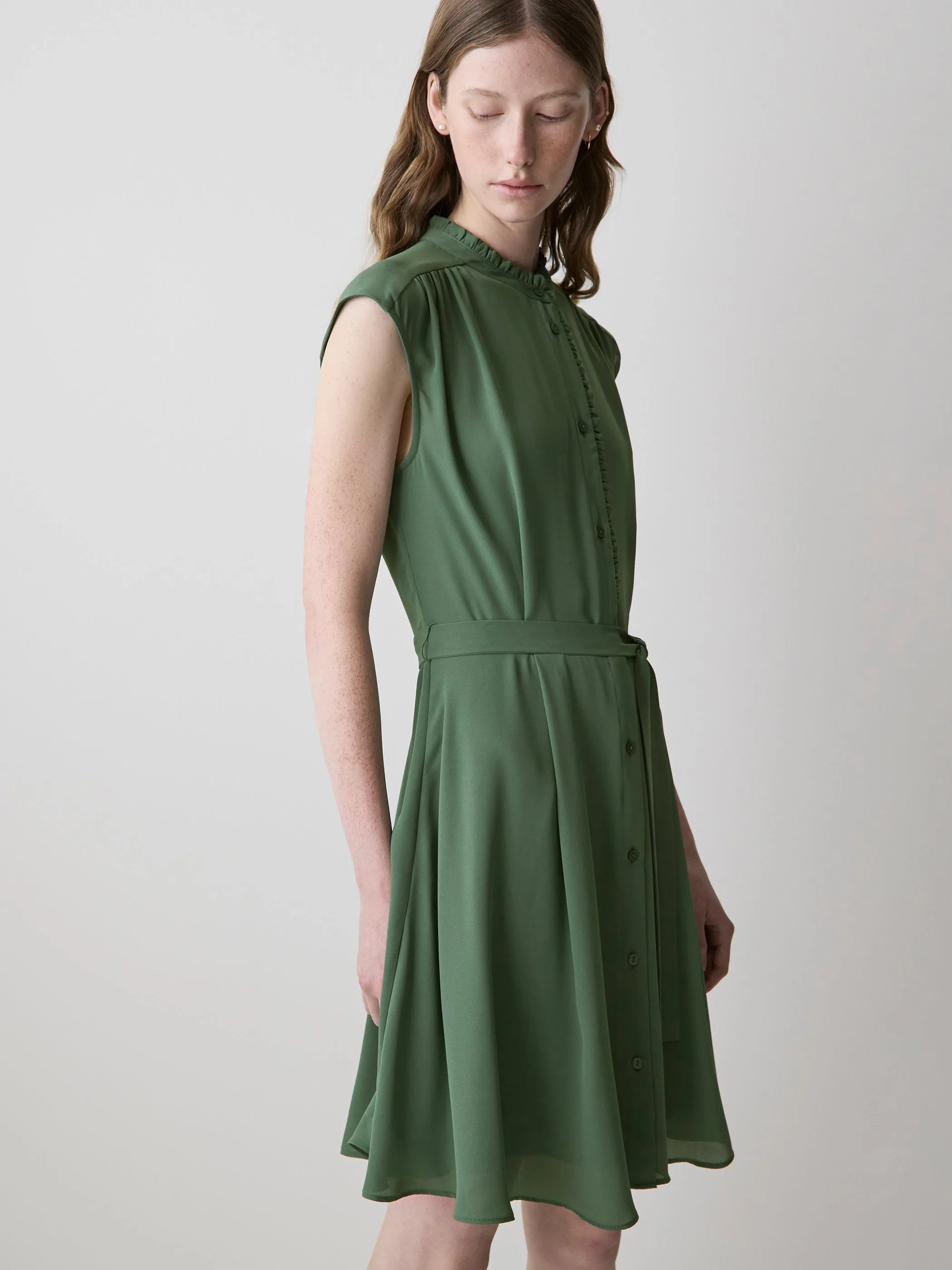 Sleeveless Mock-Neck Buttoned-Down Mini Dress sold by RW&CO. product image thumbnail 2