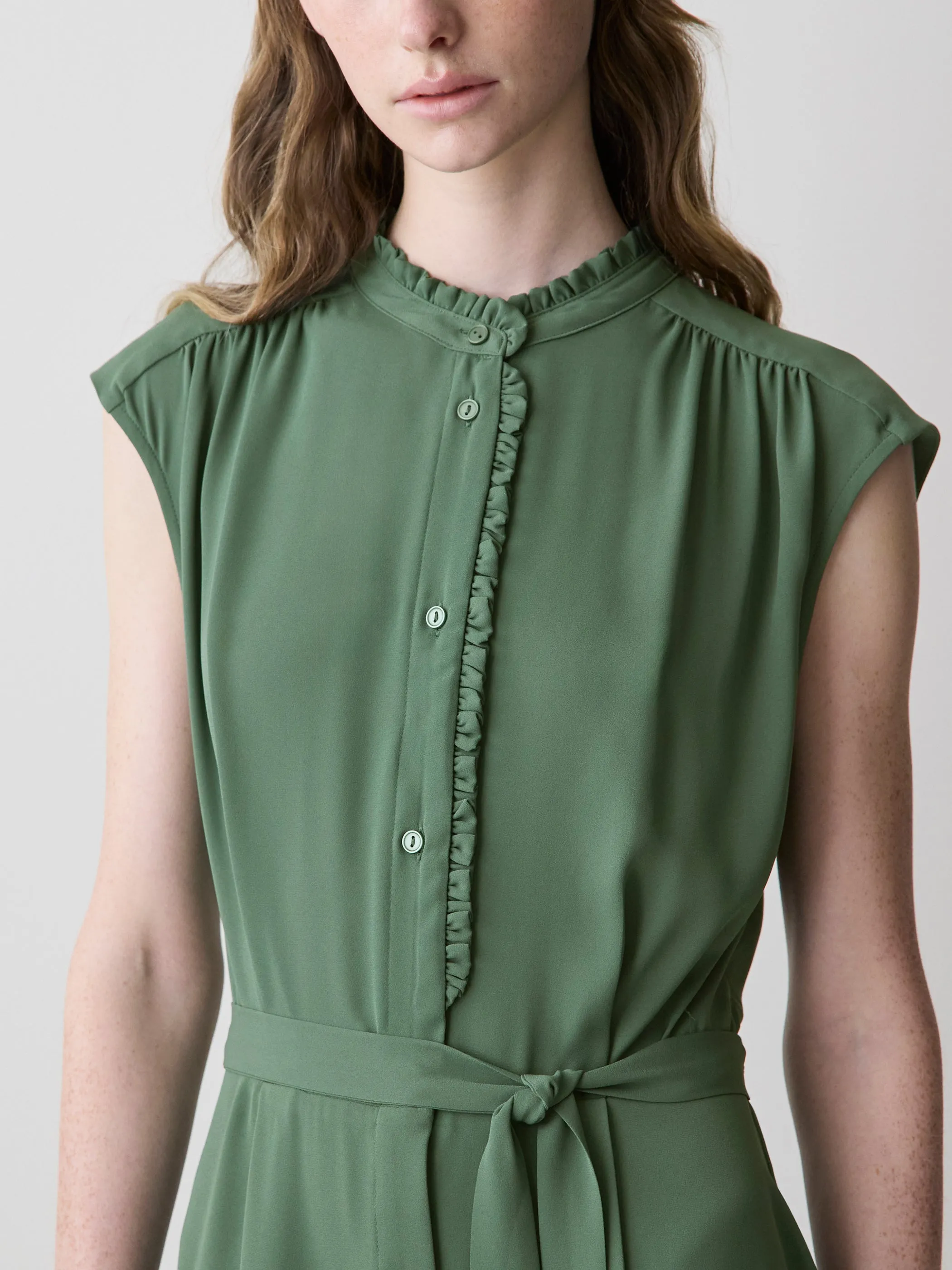 Sleeveless Mock-Neck Buttoned-Down Mini Dress sold by RW&CO. product image thumbnail 4