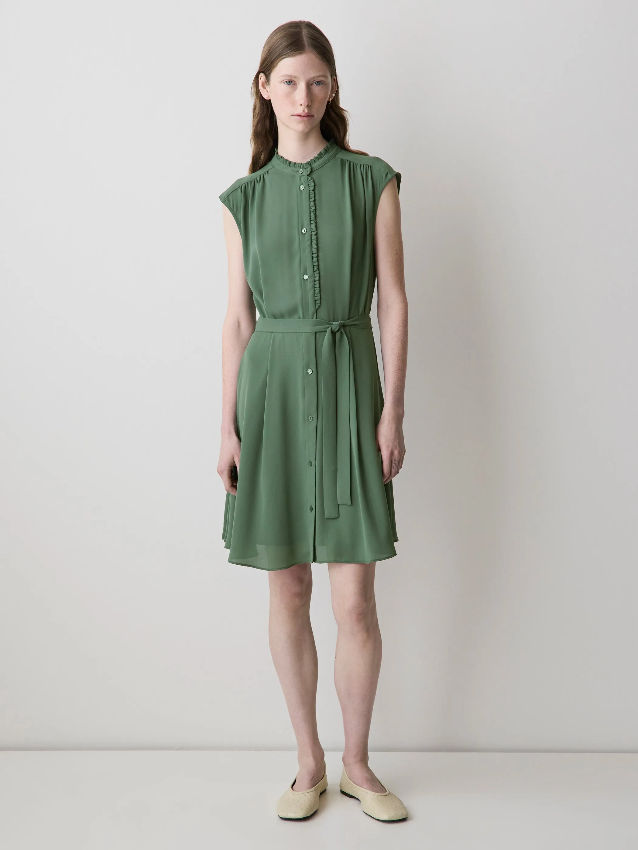 Sleeveless Mock-Neck Buttoned-Down Mini Dress sold by RW&CO.