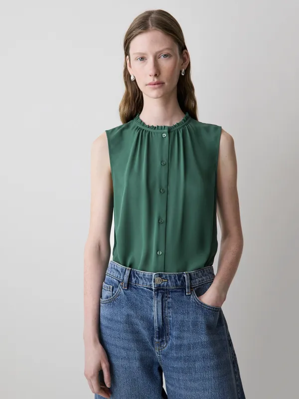 Sleeveless Buttoned-Down Blouse sold by RW&CO.