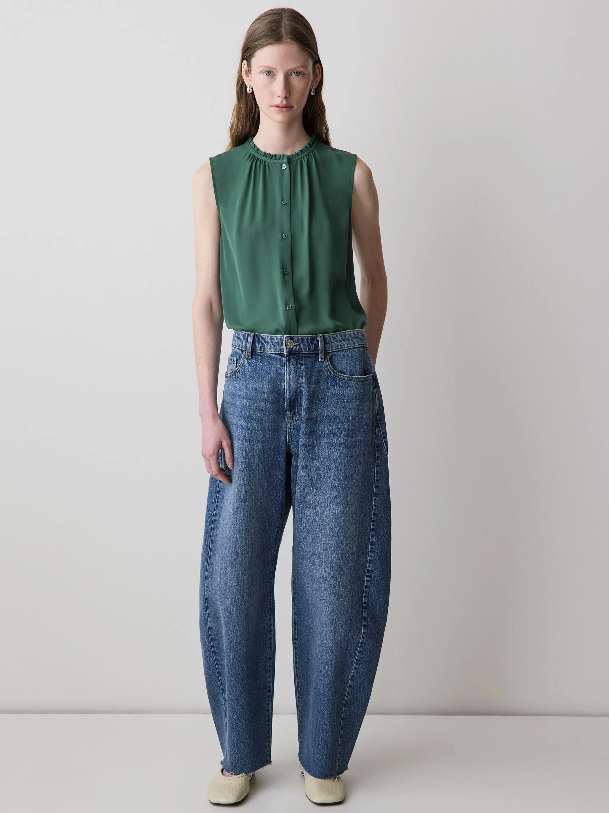 Sleeveless Buttoned-Down Blouse sold by RW&CO. product image thumbnail 2