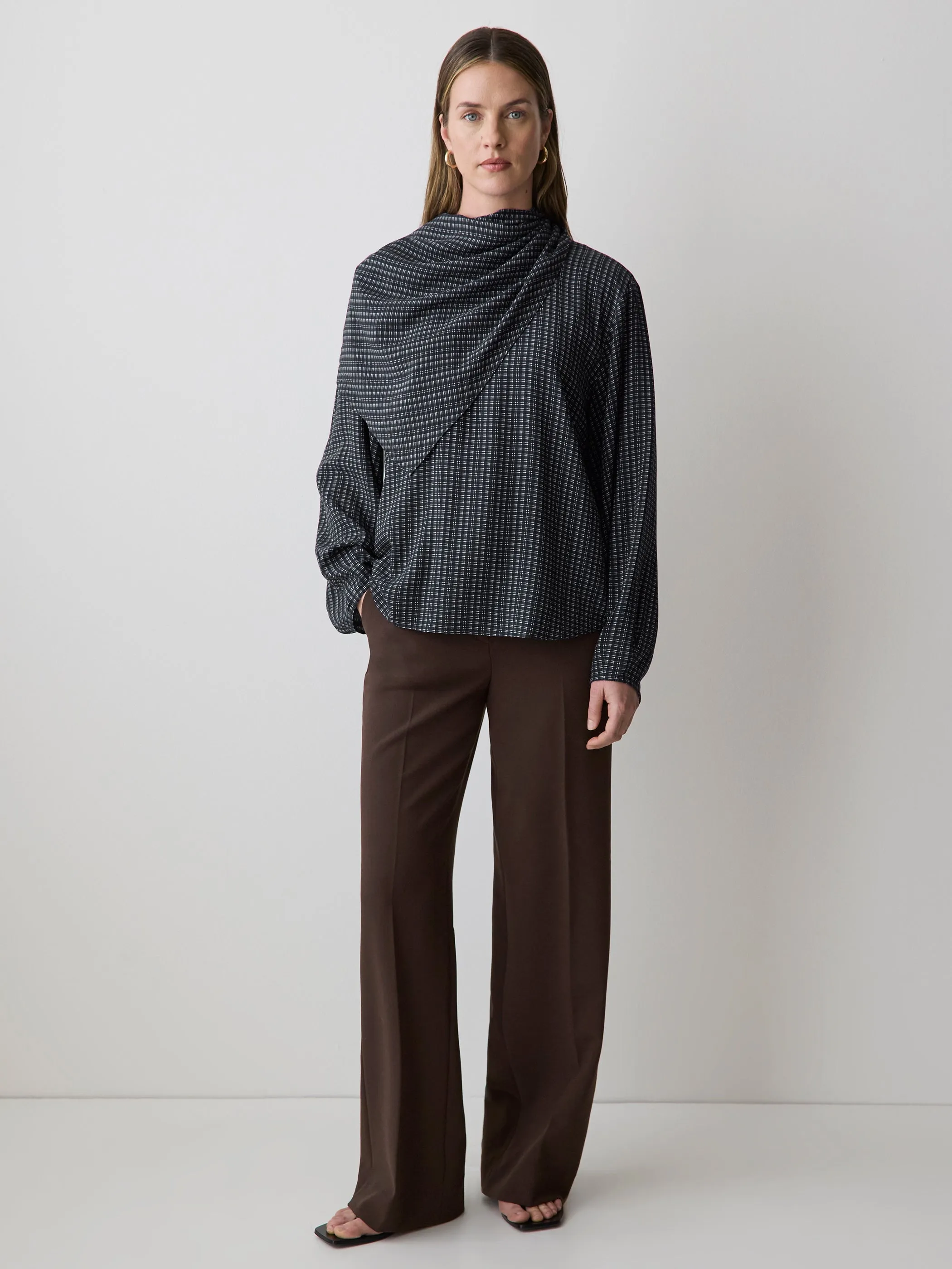 Long-Sleeve Popover Blouse with Scarf Neckline sold by RW&CO. product image thumbnail 2