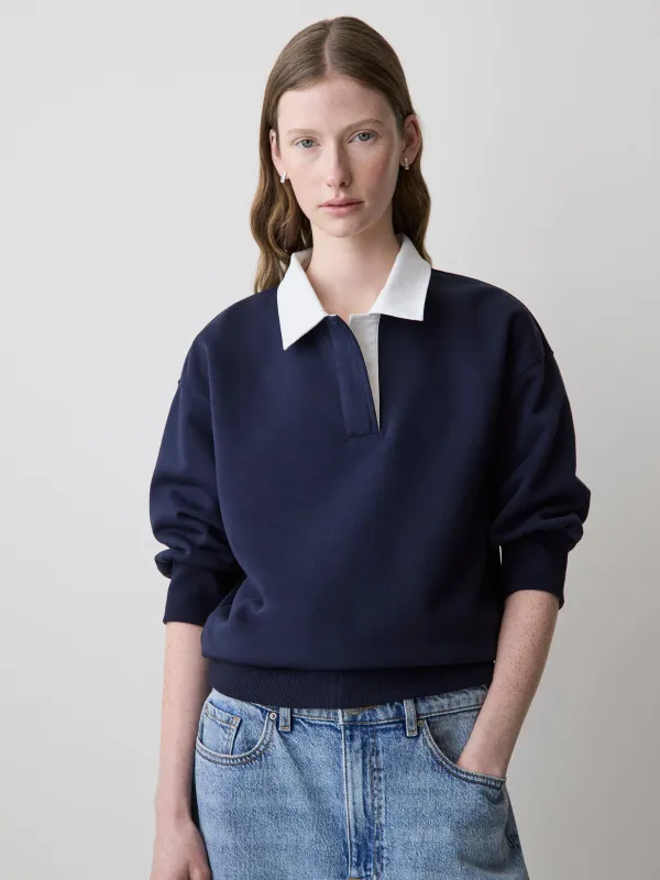 Long-Sleeve French Terry Polo sold by RW&CO.