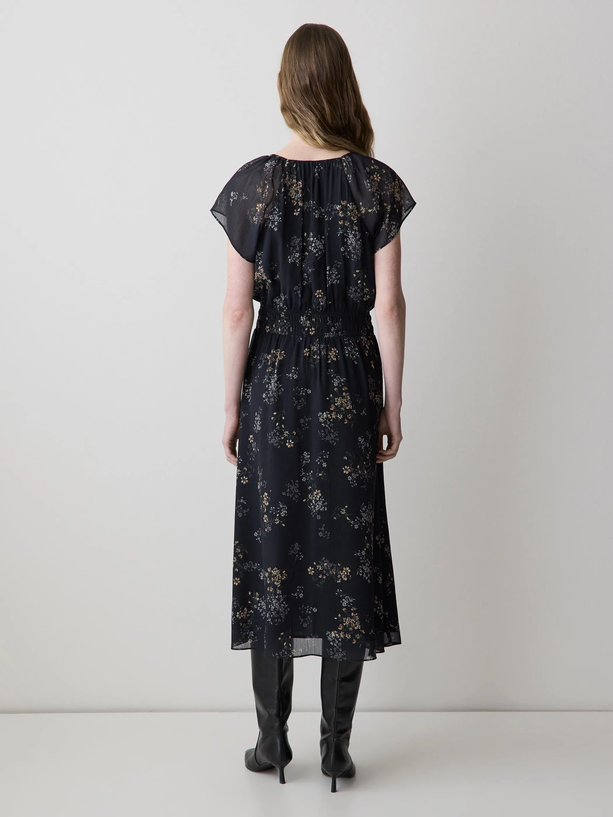 Fit-and-Flare Midi Dress with Short Flutter Sleeves sold by RW&CO. product image thumbnail 3