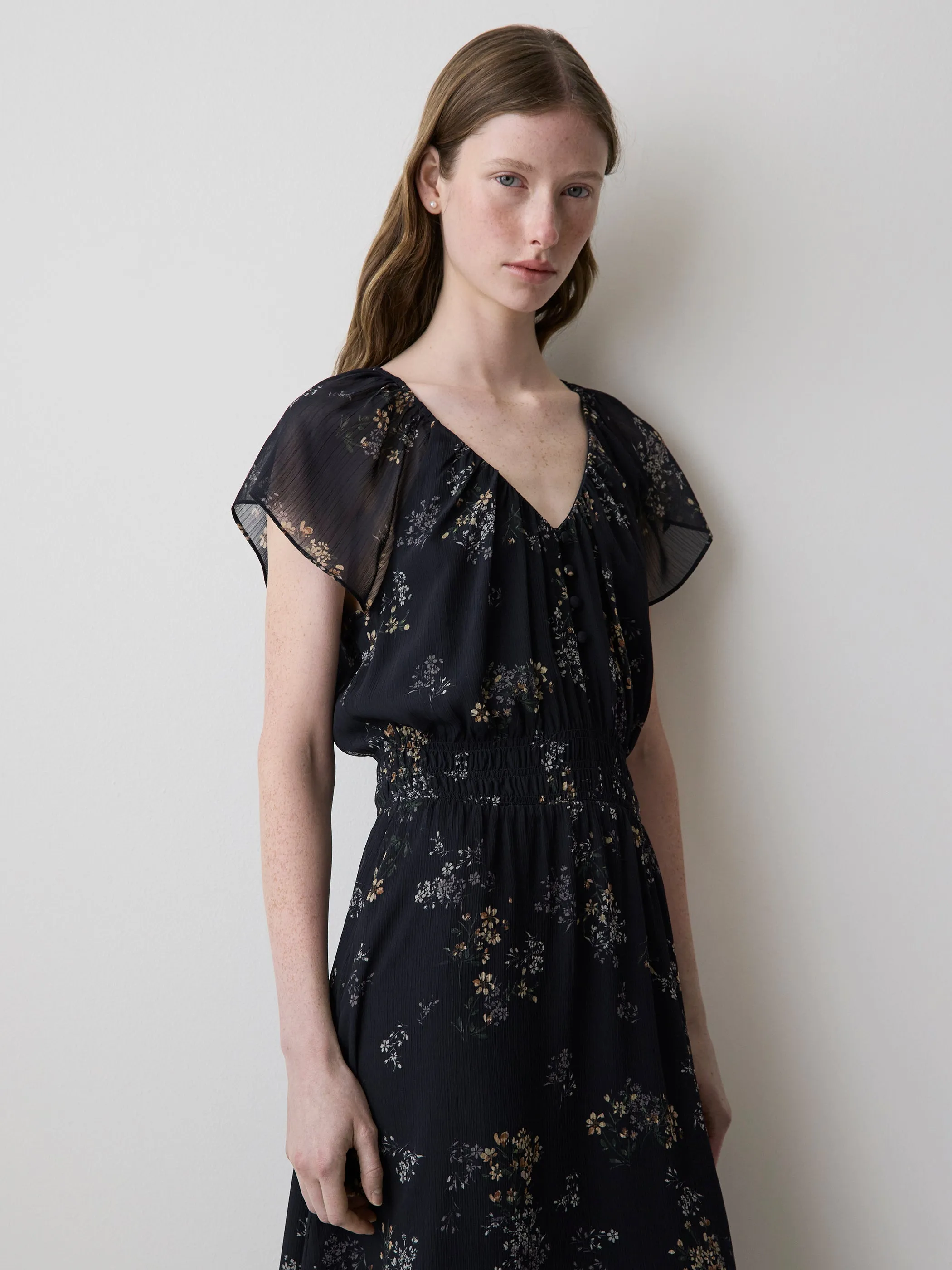 Fit-and-Flare Midi Dress with Short Flutter Sleeves sold by RW&CO. product image thumbnail 4