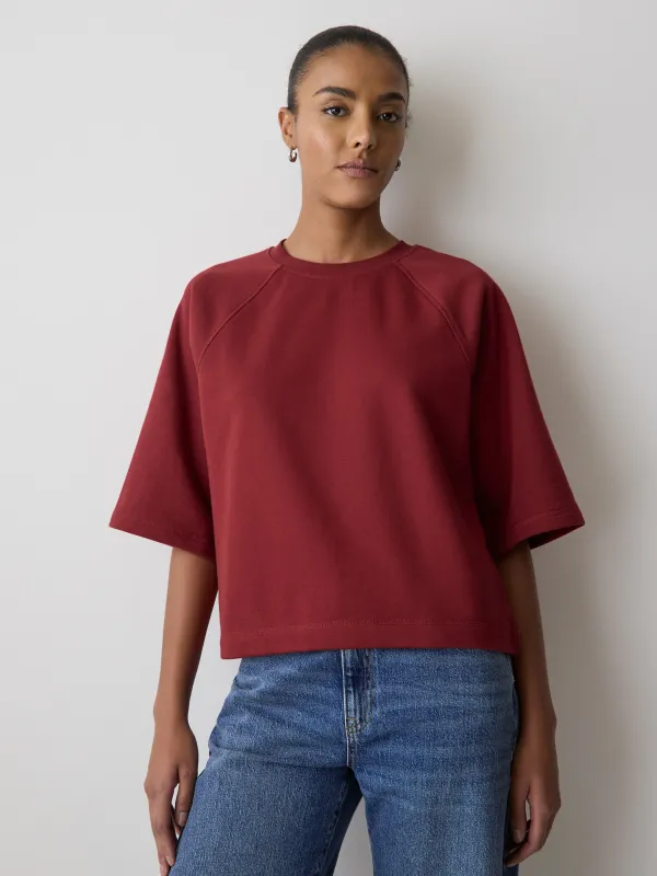 Short-Raglan-Sleeve Crew-Neck French Terry Top sold by RW&CO.