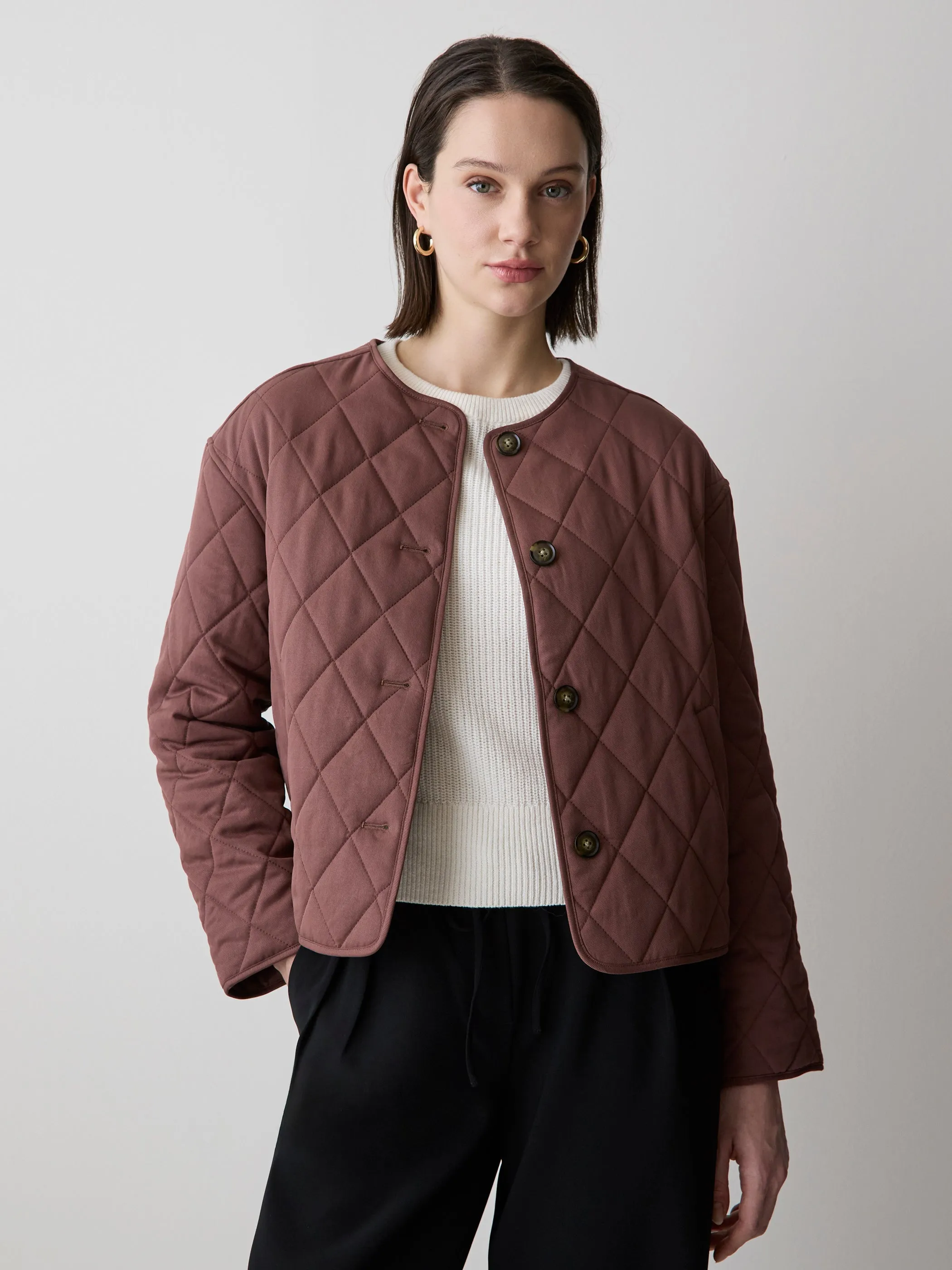 Boxy Quilted Jacket sold by RW&CO.