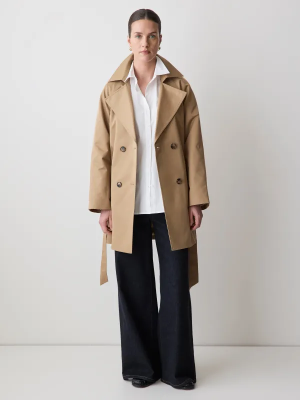 Double-Breasted Twill Trench Coat with Belt sold by RW&CO.