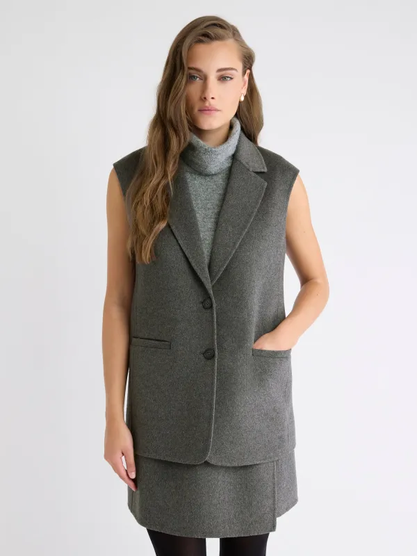 Wool-Blend Long Sleeveless Vest sold by RW&CO.