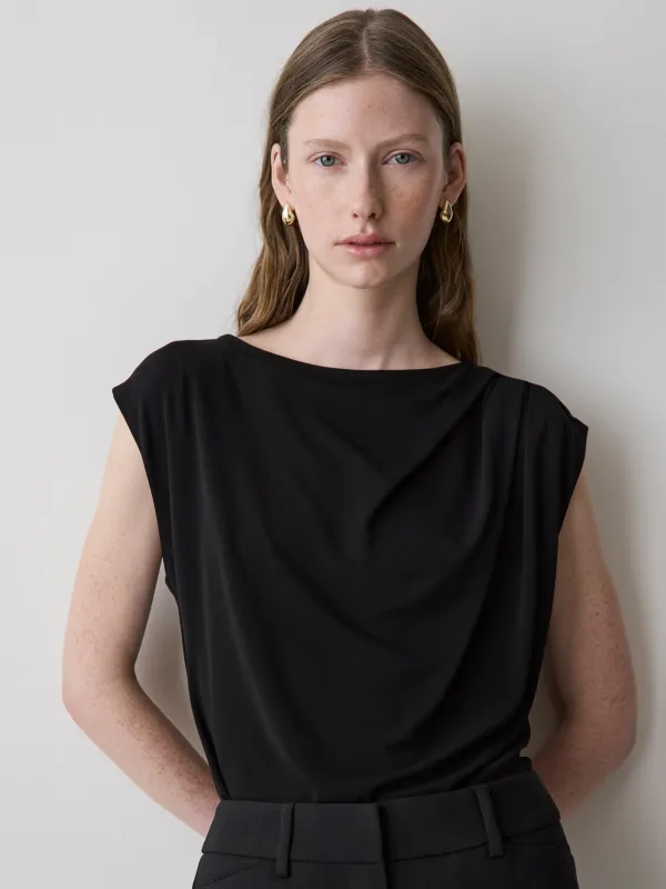Extended-Sleeve Boat-Neck Top with Pleated Details sold by RW&CO.