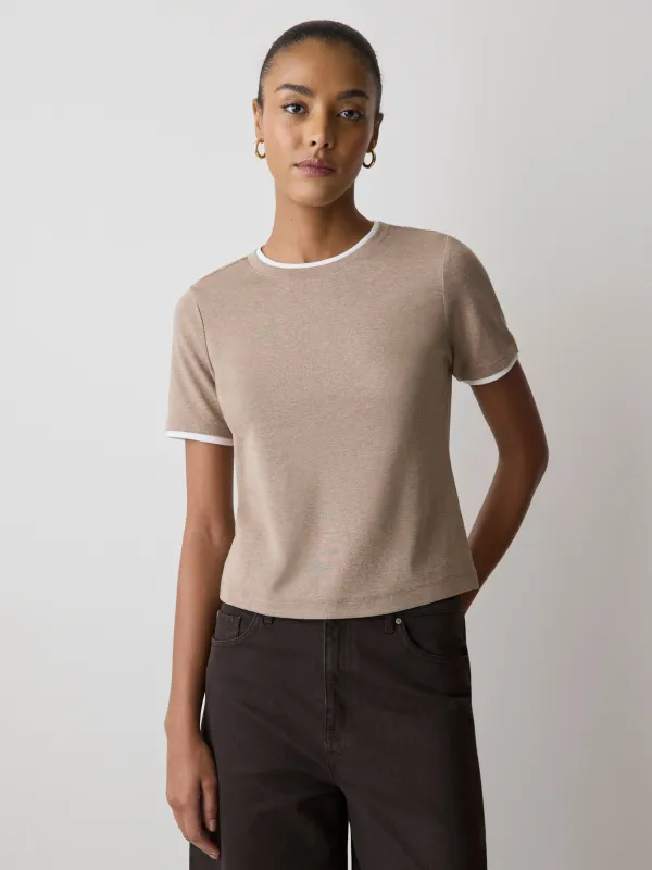 Short-Sleeve Crew-Neck Ribbed Basic Tee sold by RW&CO.