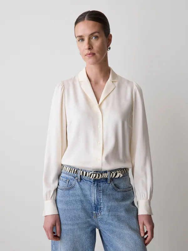 Long-Sleeve Buttoned-Down Fluid Blouse sold by RW&CO.