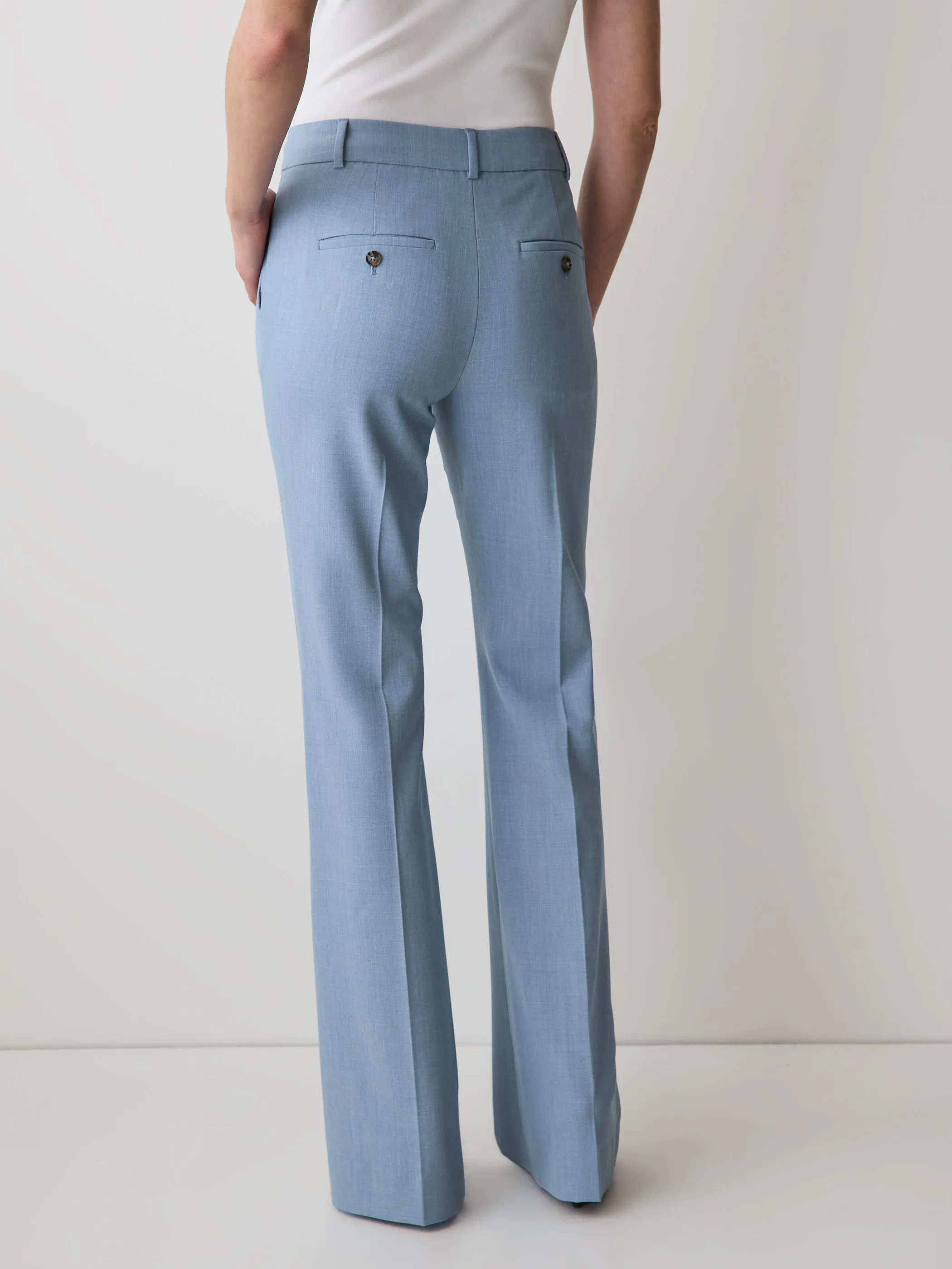 Light Blue Mid-Rise Flare-Leg Pant sold by RW&CO. product image thumbnail 3