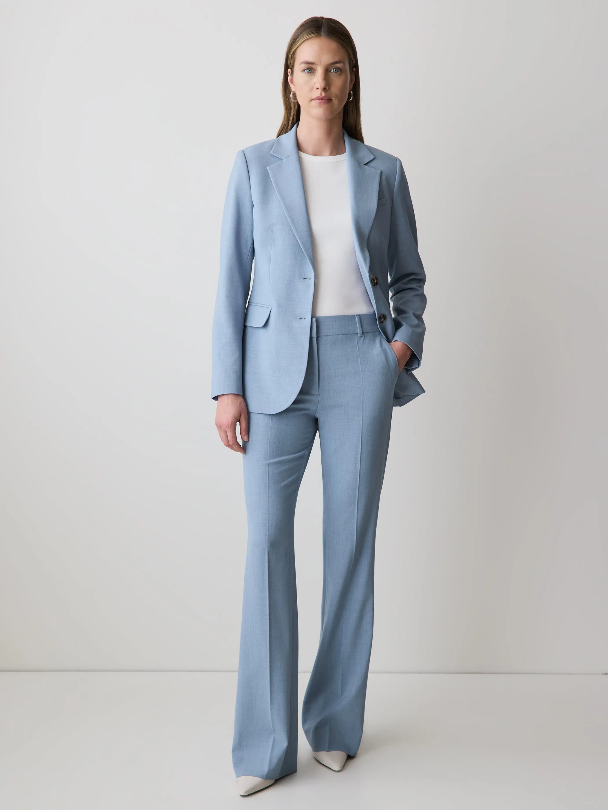 Light Blue Mid-Rise Flare-Leg Pant sold by RW&CO. product image thumbnail 2